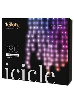 Twinkly 190 LED Icicle Light Set - Bluetooth Activated