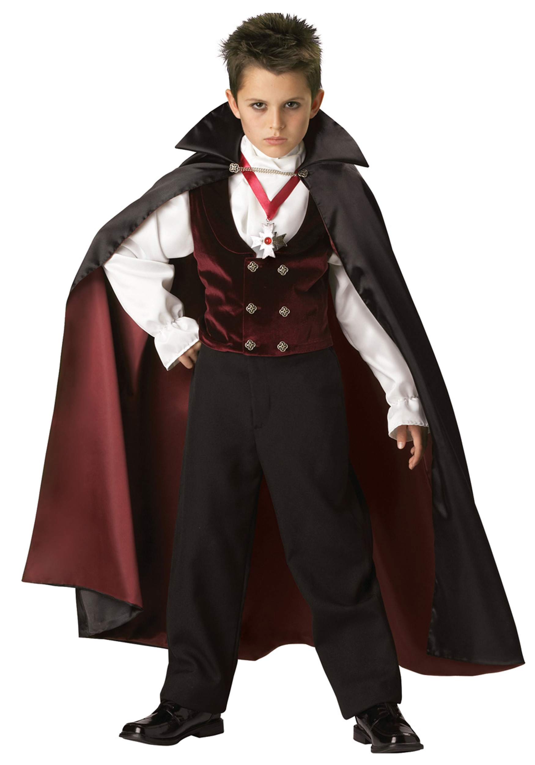 Teen Dark Gothic Vampire Boys Halloween Party Fancy Dress Childs Costume Outfit 