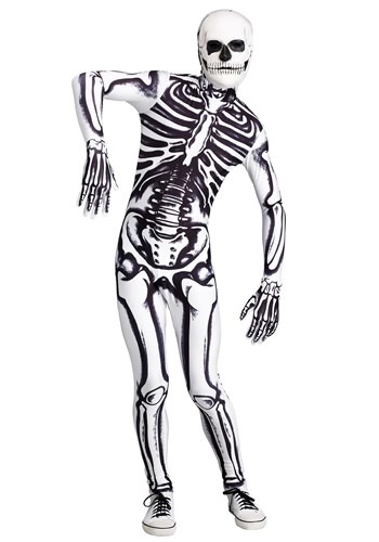 Men's White Skeleton Costume
