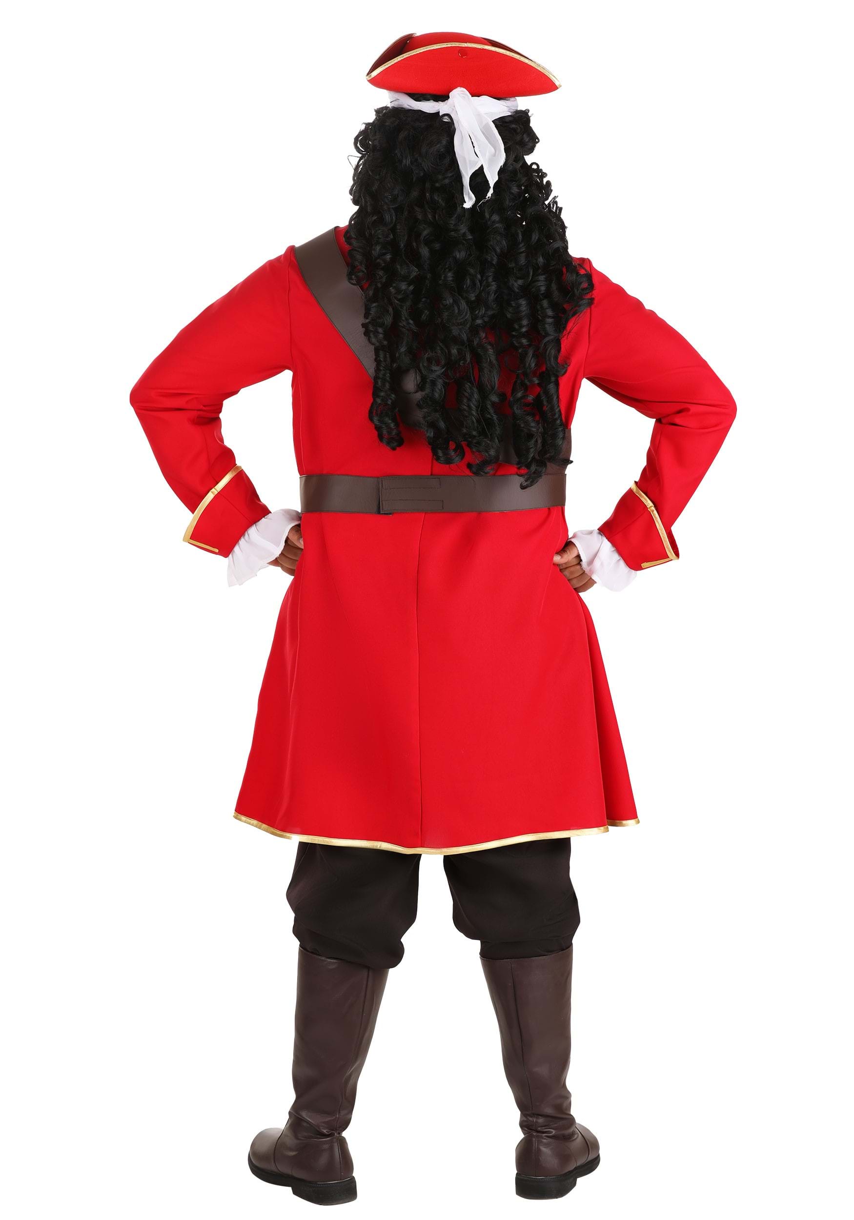 Men's Plus Size Rum Captain Costume, Size: 4XL, Red