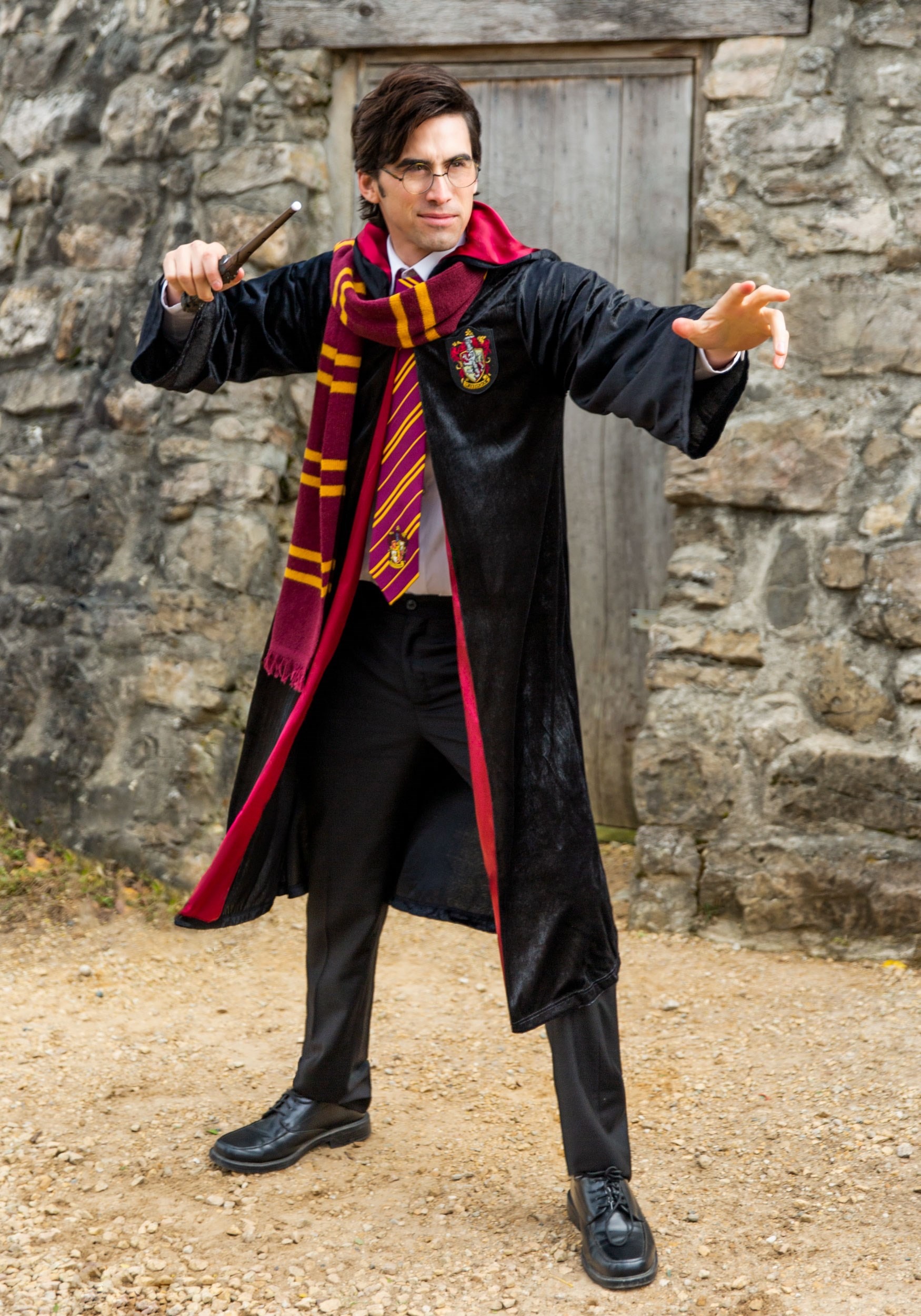Harry Potter Gryffindor Robe Wizard Fancy Dress Halloween Deluxe Adult Costume 