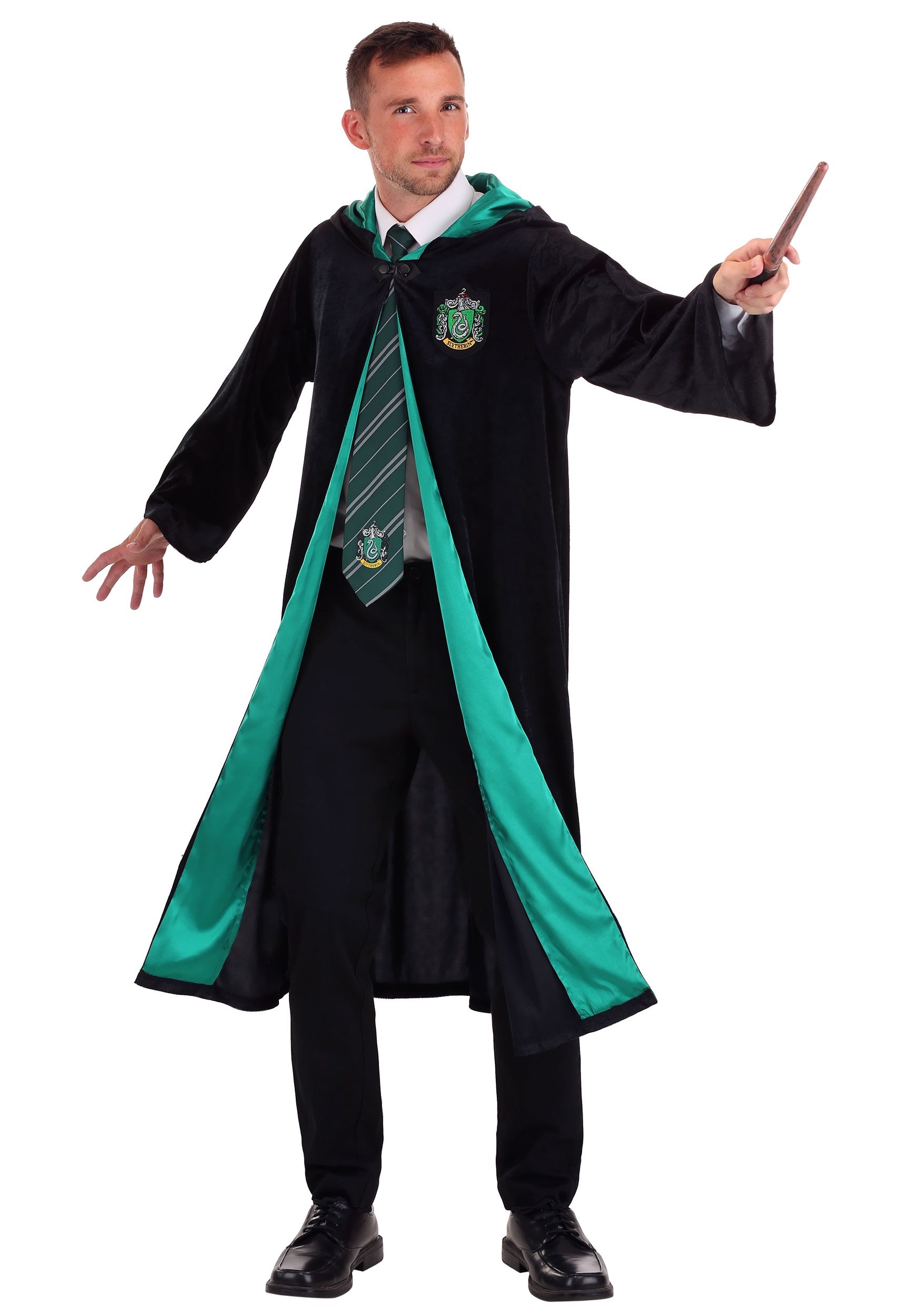 Harry Potter Slytherin School Fancy Robe Cloak Costume And Tie Size Xl