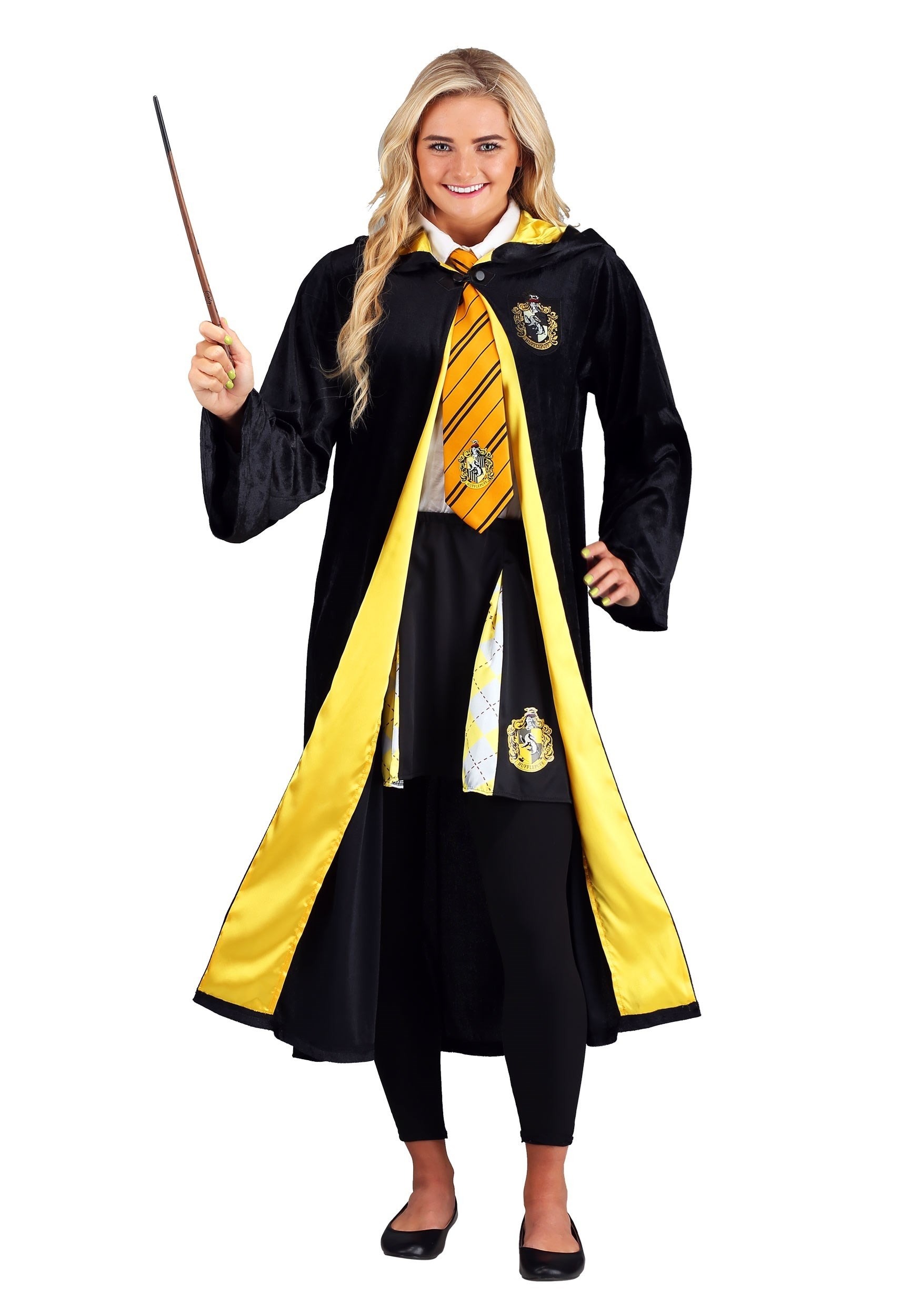 Photos - Fancy Dress Deluxe Jerry Leigh  Harry Potter Plus Size Hufflepuff Robe Costume for Adul 