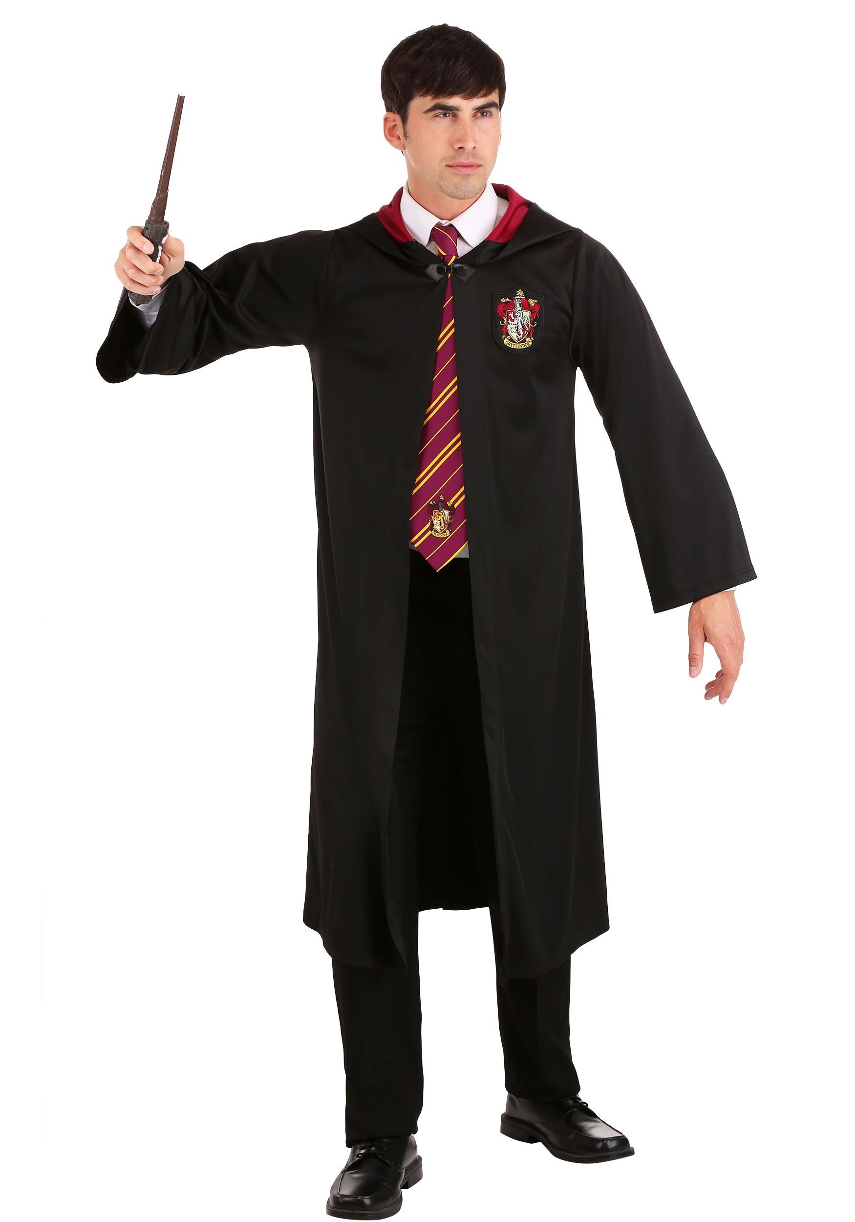 Harry Potter Adult Kid Gryffindor Robe Cloak Costume Cape Tie Scarf Cosplay Wand 