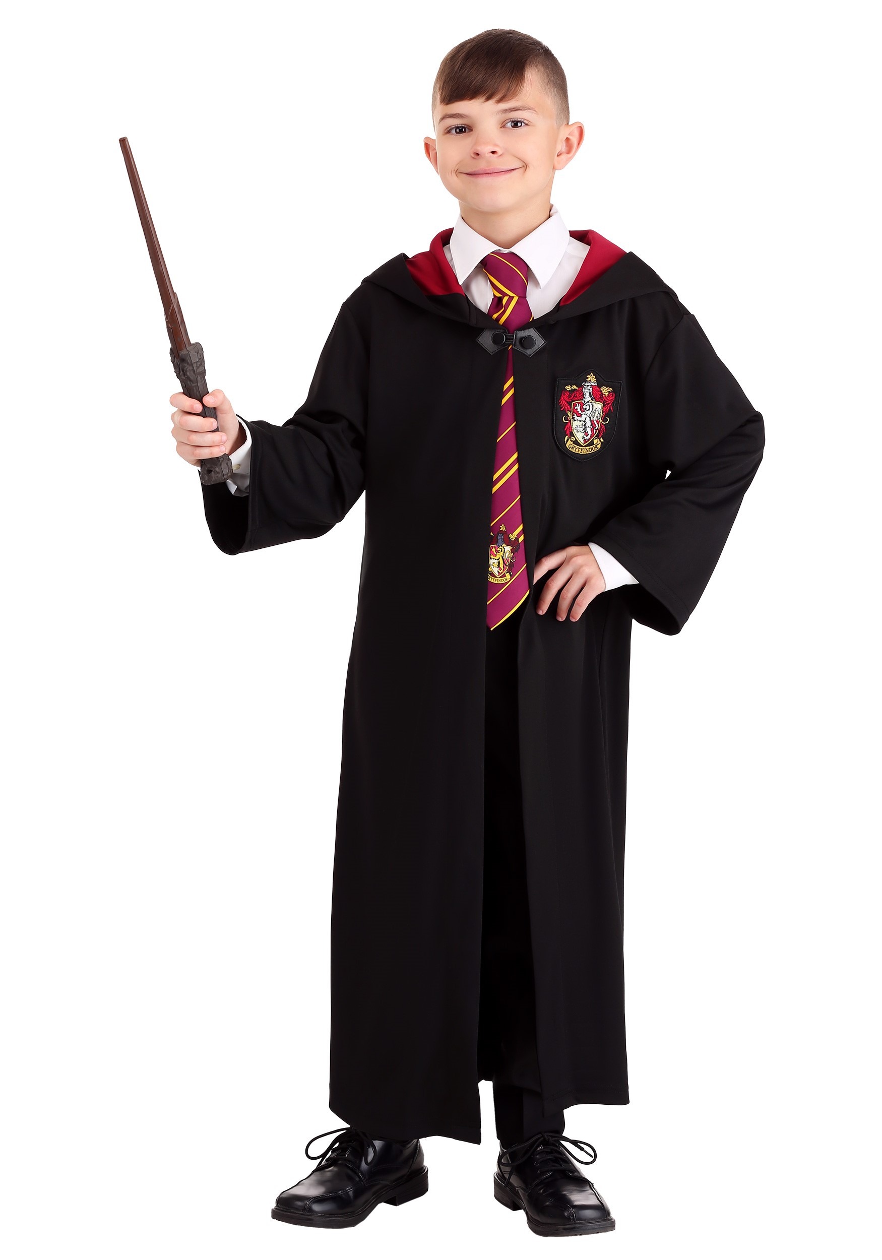 Boys Harry Potter Cape Hogwarts Cosplay Kids Costume Robe Cloak Tie Glass Wand 