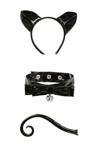 Luxe Latex Black Cat Adult Costume Accessory Kit | Black Cat Accessories