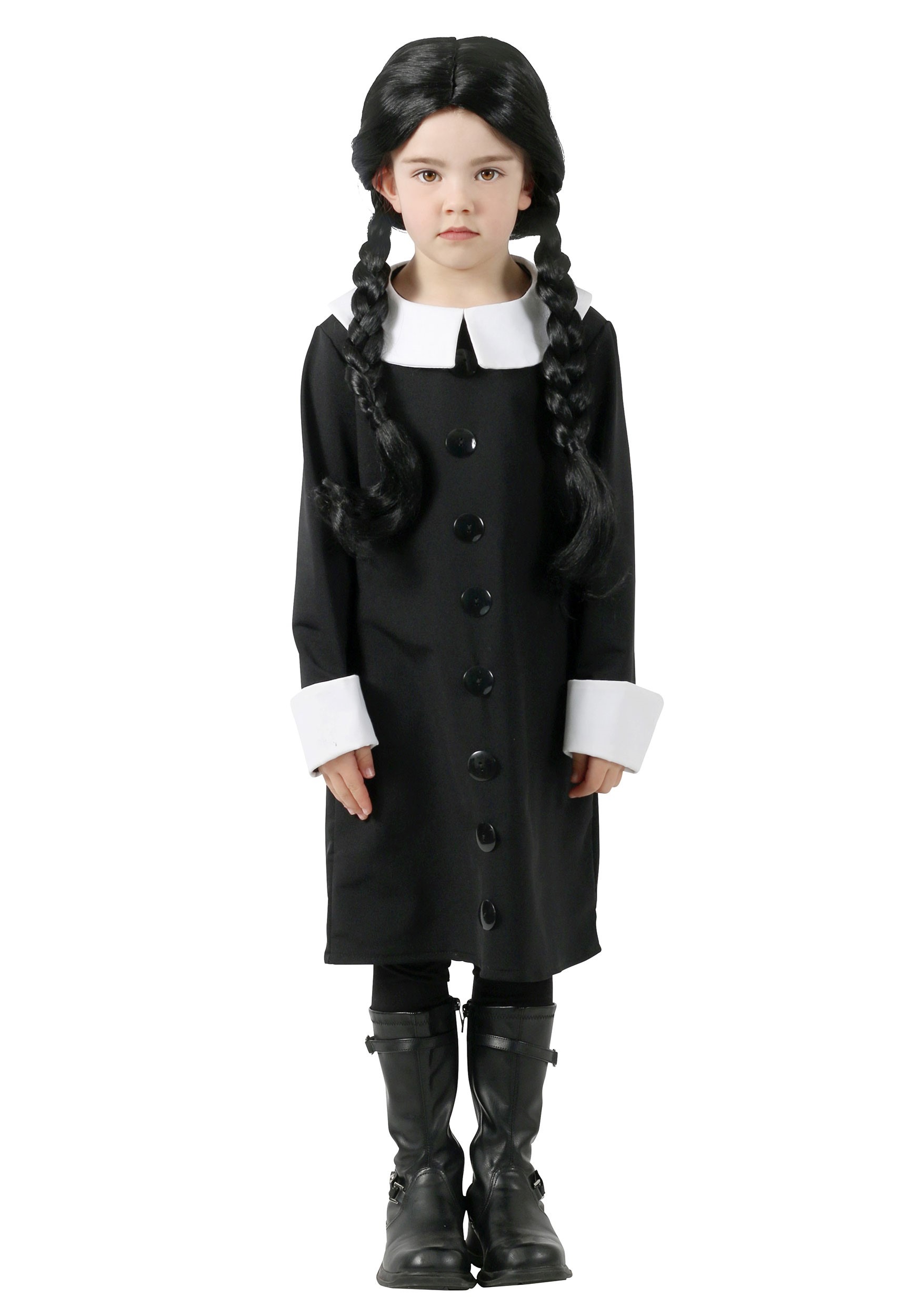 Kids Wednesday Addams Cosplay Costume Dress Addams Family Girls Halloween  Outfit