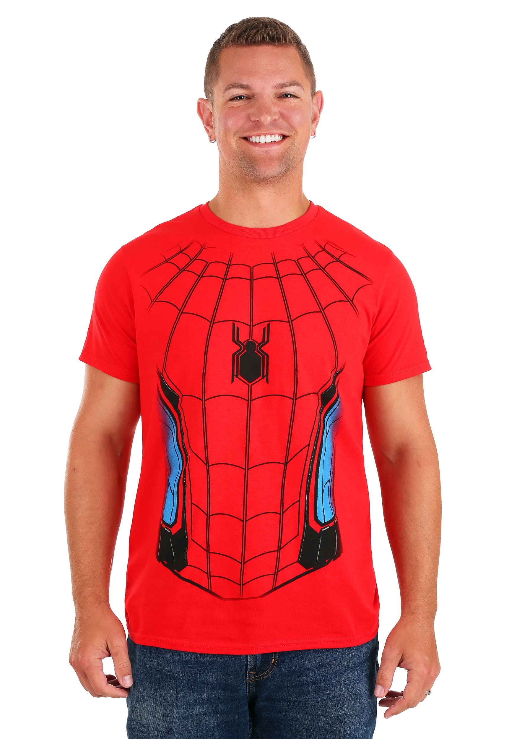 Spider-Man lejos del disfraz de camiseta en casa para adultos Multicolor