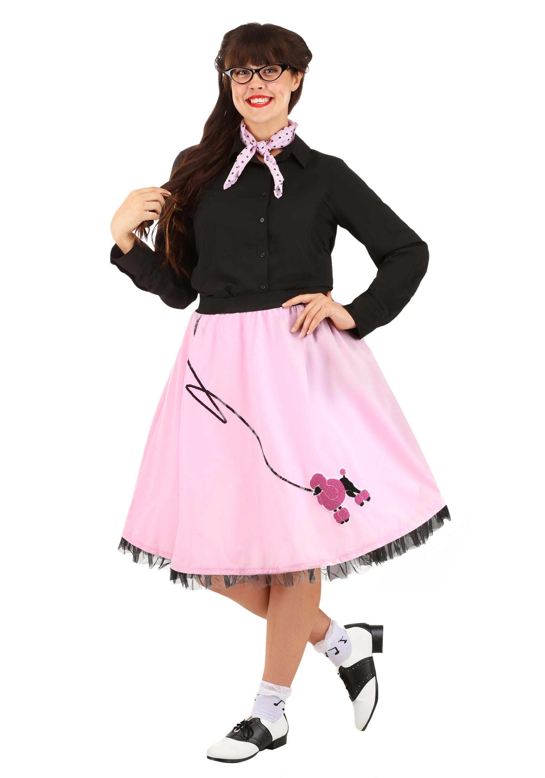 Poodle Skirts | Poodle Skirt Costumes, Patterns, History Plus Size Sock Hop Womens Kit $44.99 AT vintagedancer.com