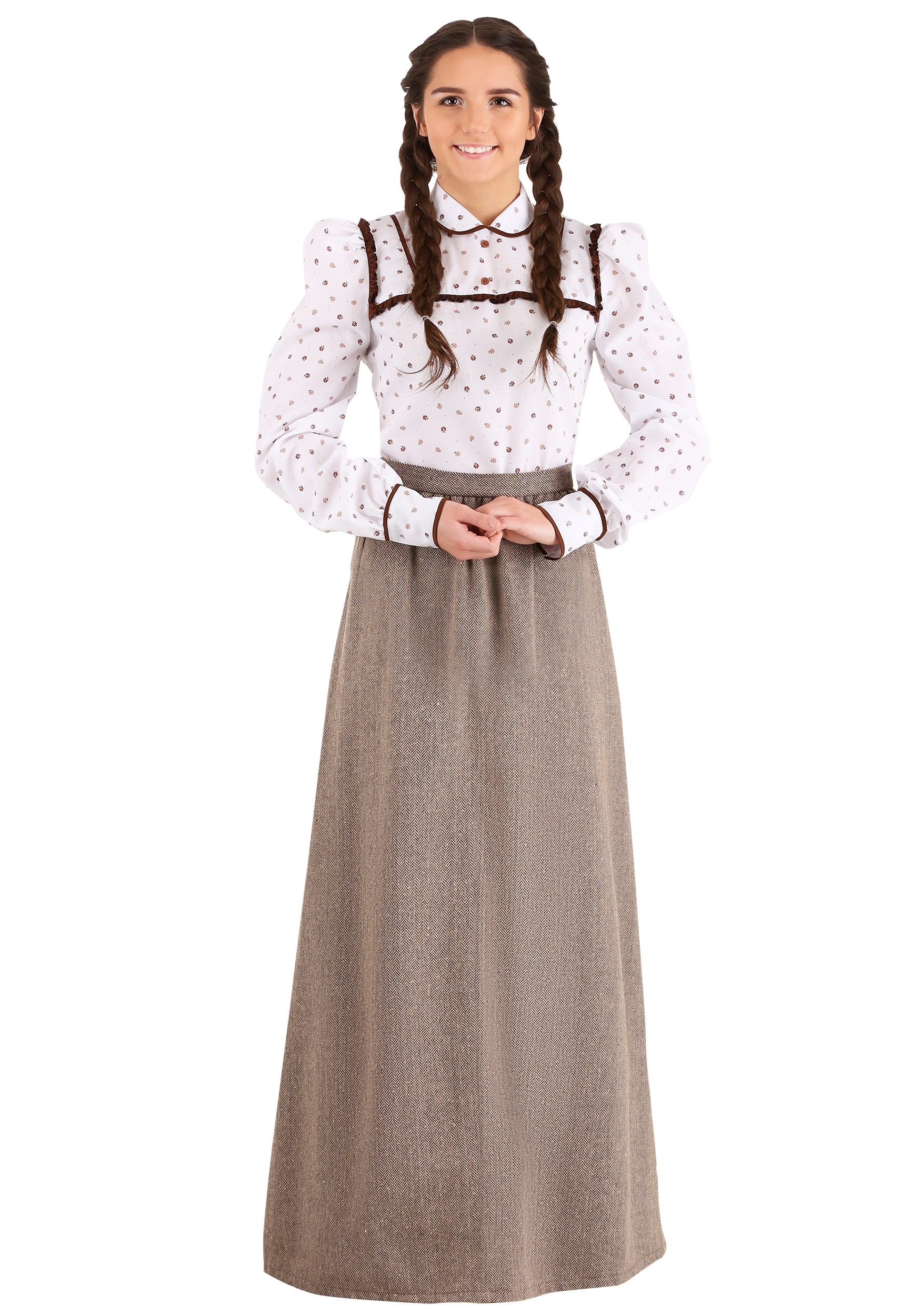 Photos - Fancy Dress Westward FUN Costumes  Pioneer Women's Costume Brown/White 