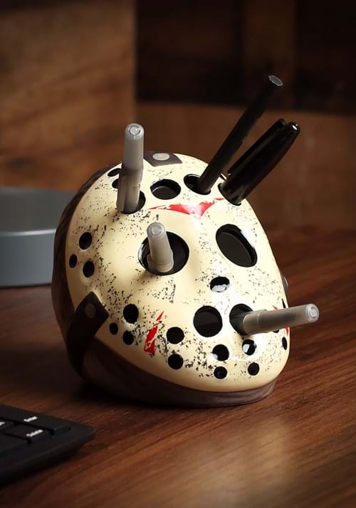 Ceramic Friday the 13th Mask Pencil Holder