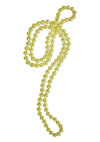 a costume necklace made of a string of golden beads