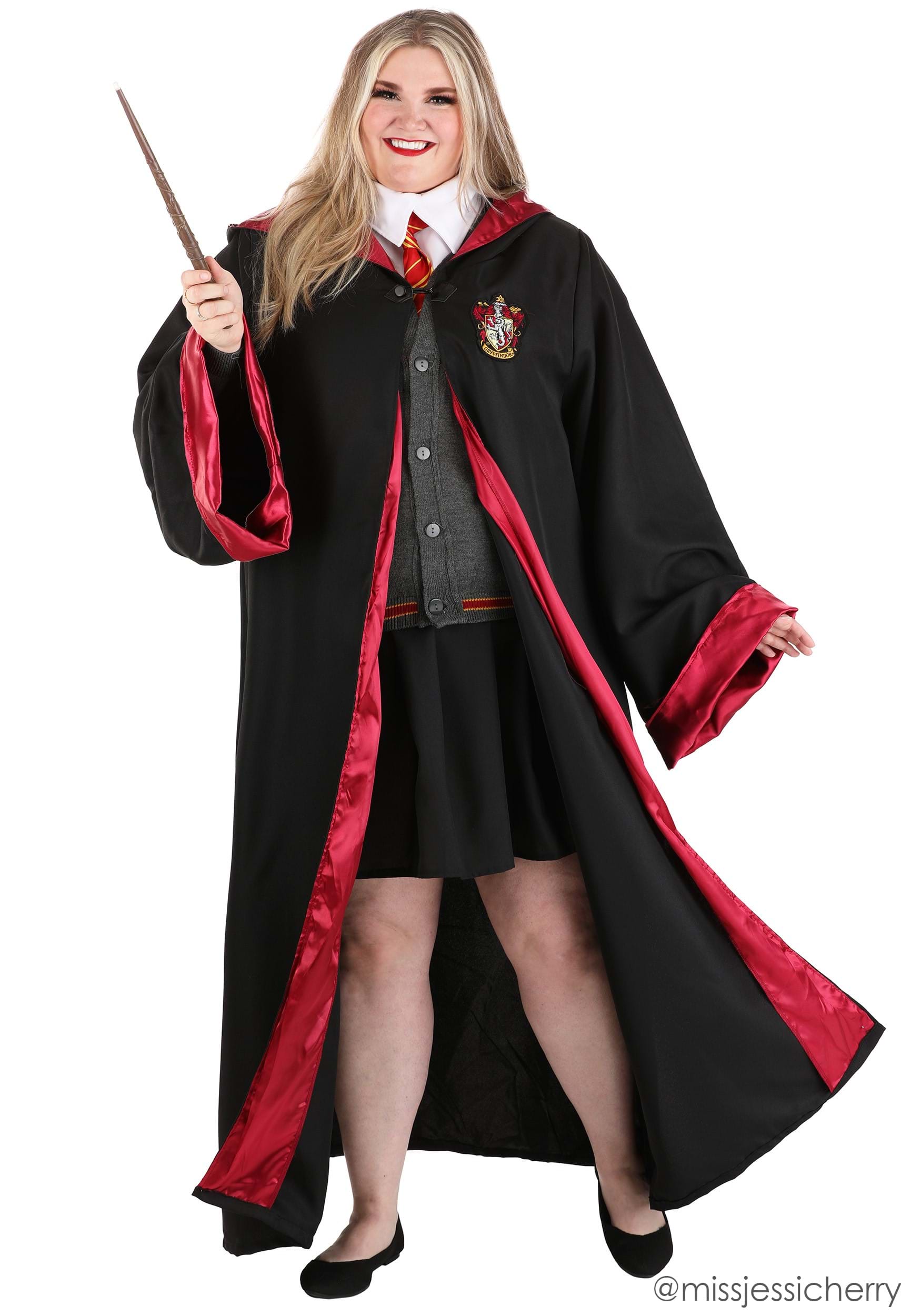 Harry Potter Hermione Costume Dress With Hooded Cape Halloween Cosplay 