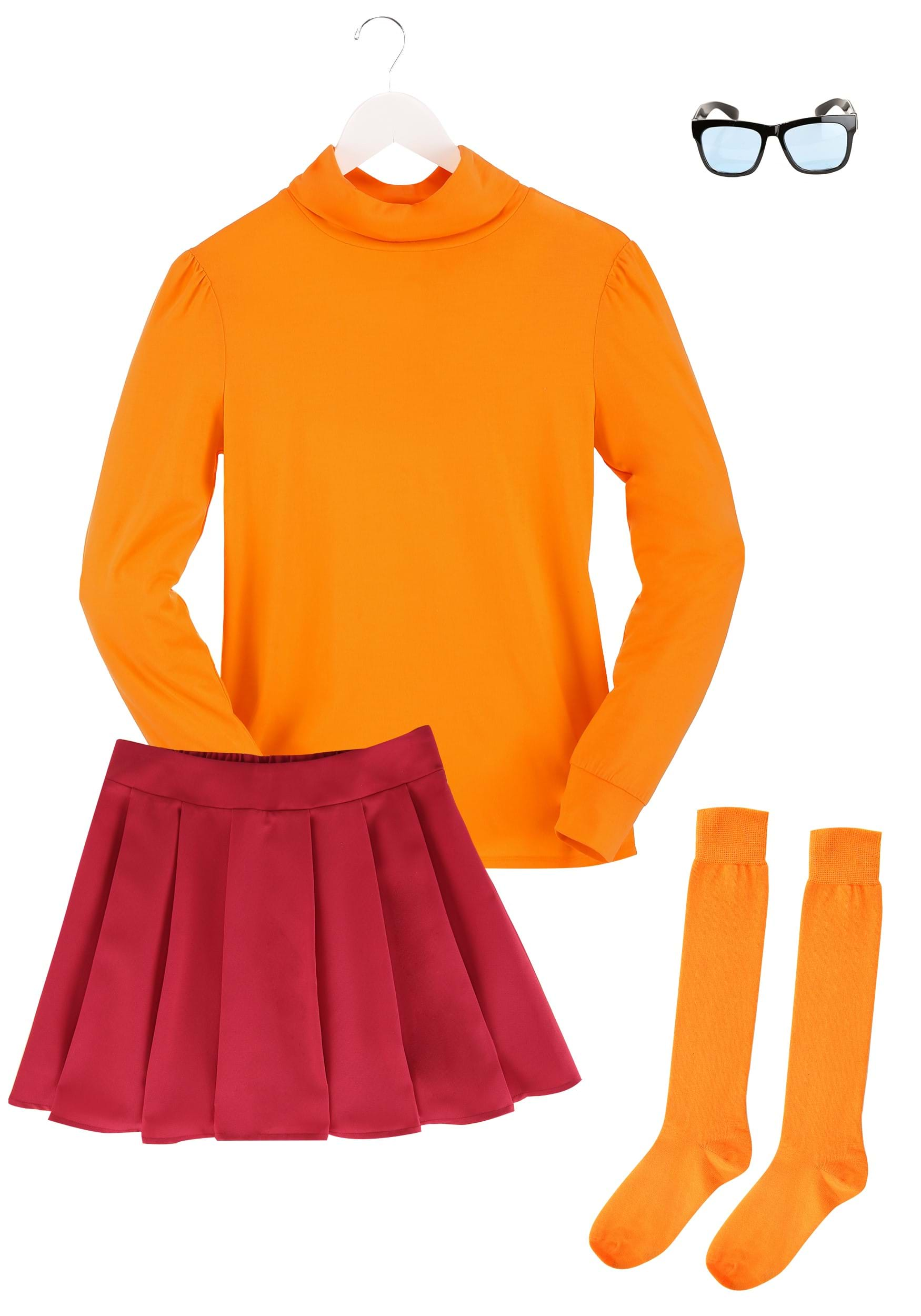 Women’s VELMA Halloween Costume Purim Scooby Doo Teen Small Medium Glasses  NEW