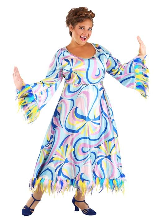 60s Costumes: Hippie, Go Go Dancer, Flower Child, Mod Style Plus Size 60s Mama Costume Dress for Women  AT vintagedancer.com