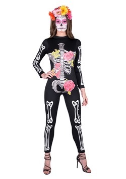 Women's Day of the Dead Catsuit Costume