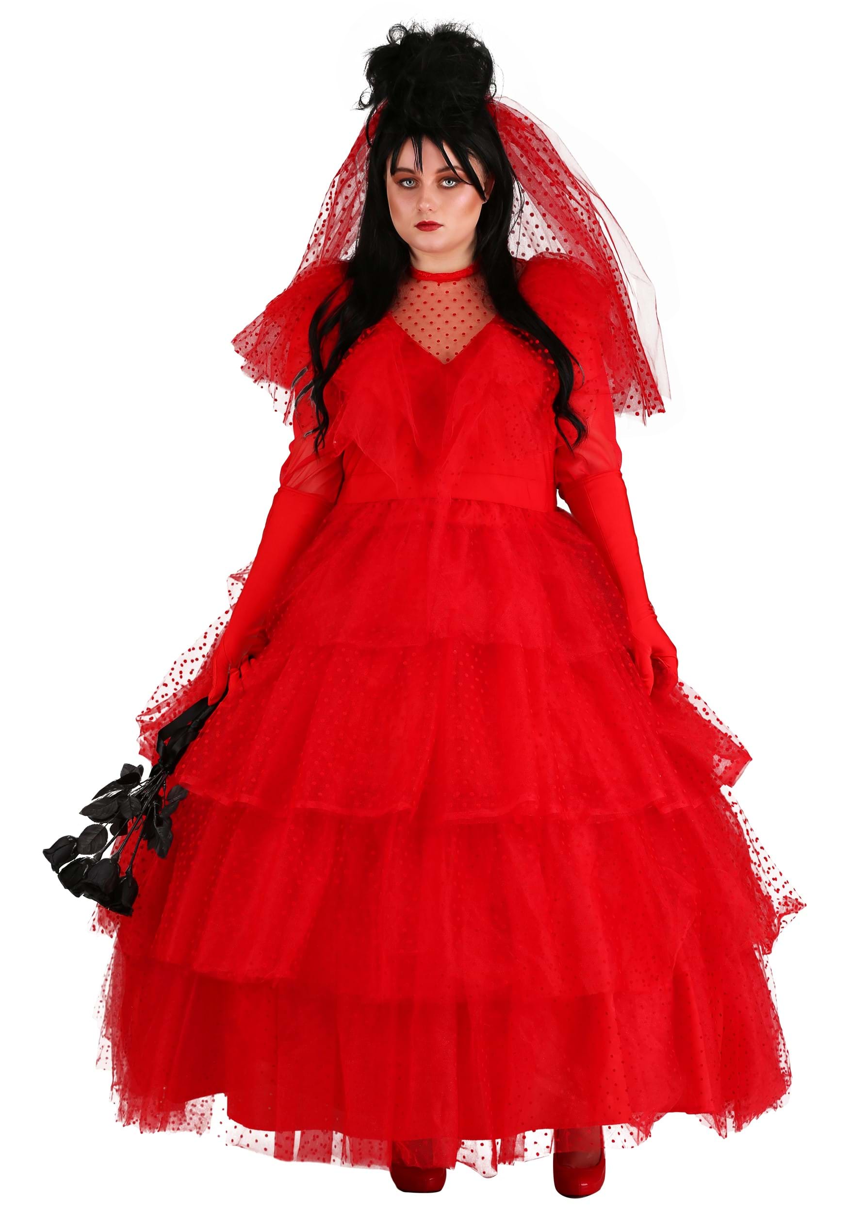 Vestido de novia rojo de talla grande para mujeres Multicolor