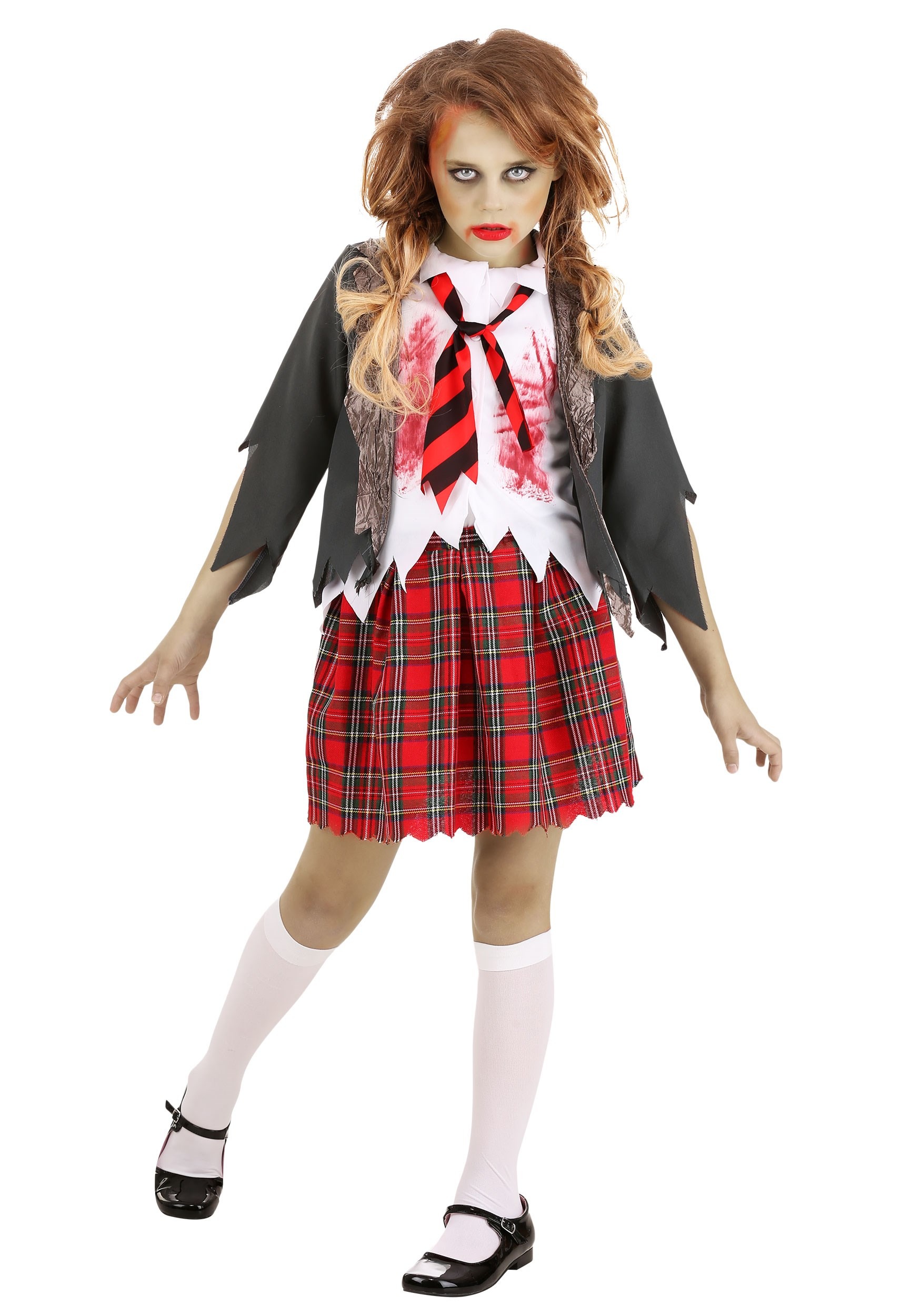 red school girl outfit