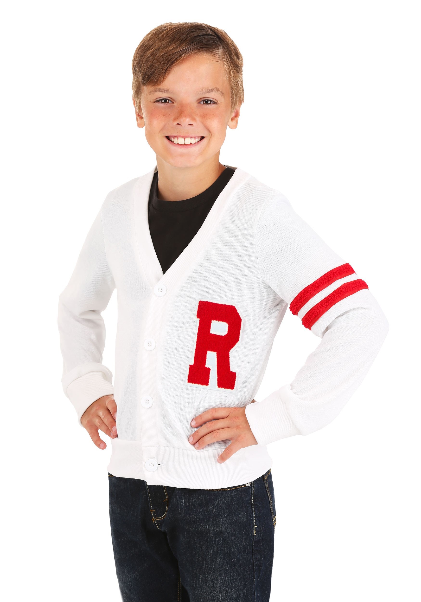 Photos - Fancy Dress Deluxe FUN Costumes Grease Rydell High Kid's Letterman Sweater Red/White 