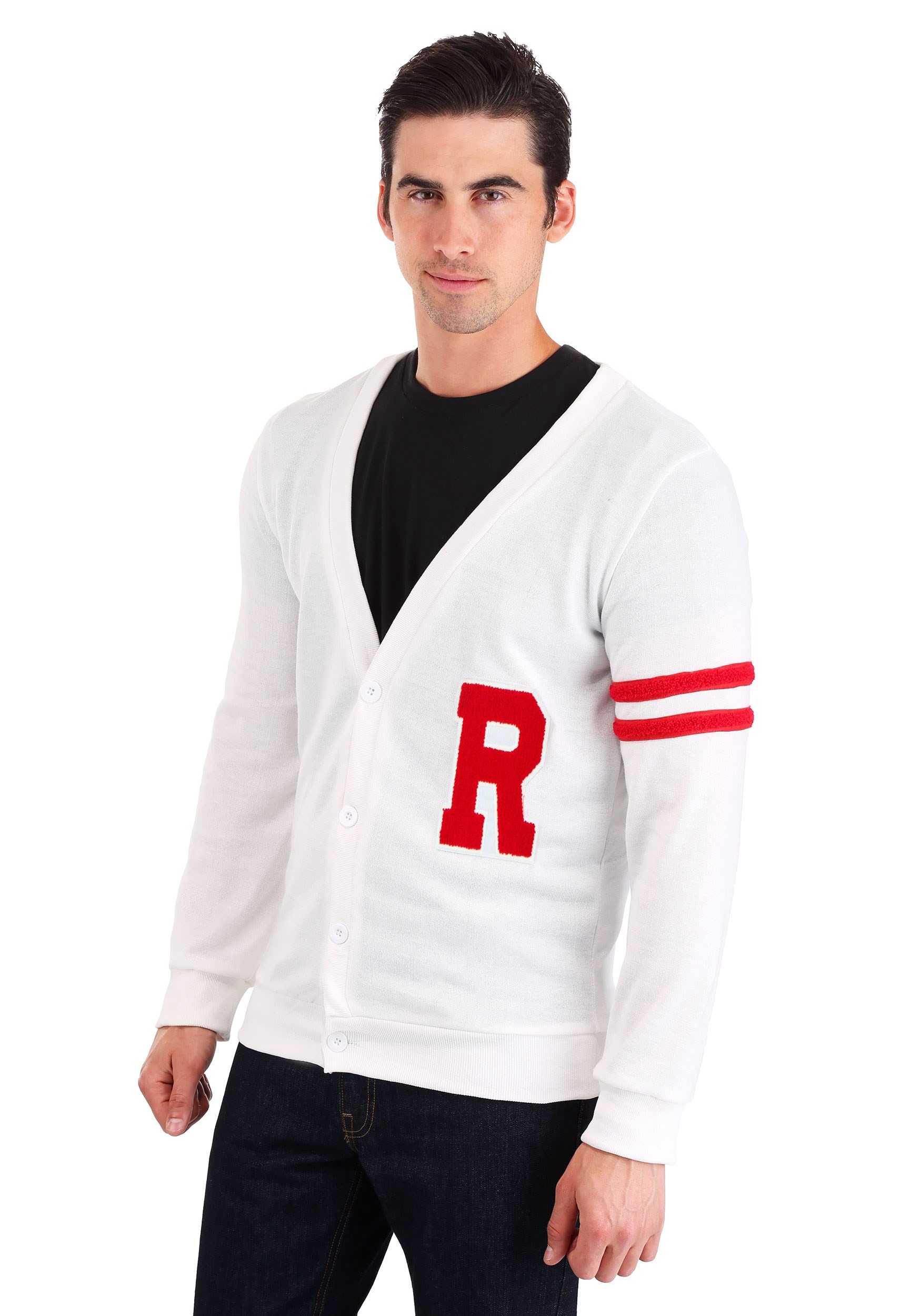 Photos - Fancy Dress Deluxe FUN Costumes  Grease Rydell High Men's Letterman Sweater for Men Red 