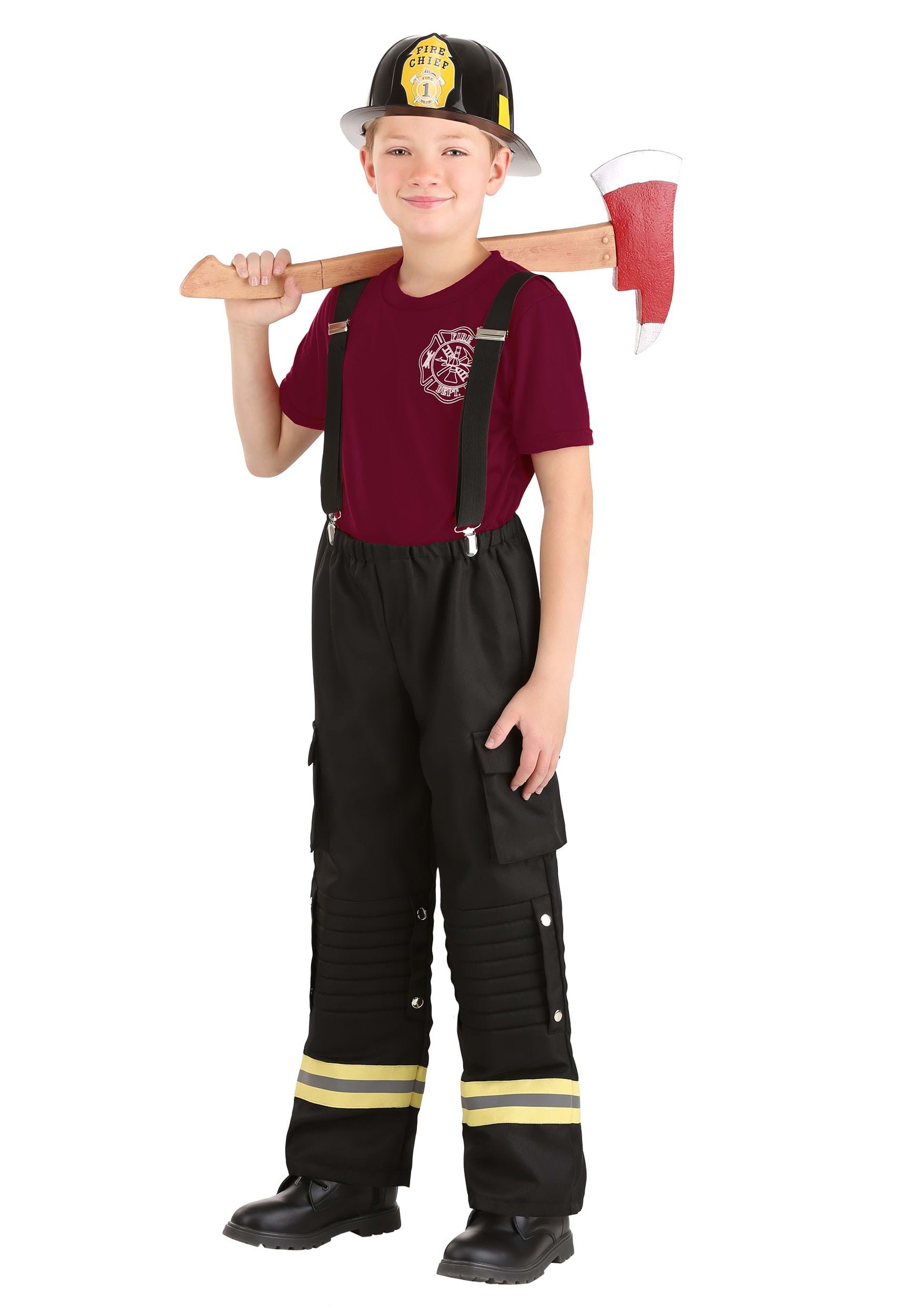Adult Child Fire Chief Firefighter Fireman Helmet with Visor Costume