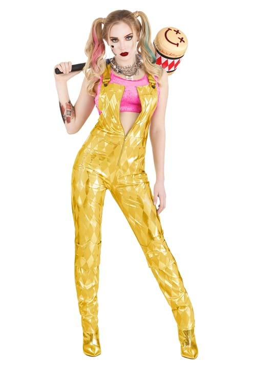 Harley Quinn Gold Overalls Women's Costume