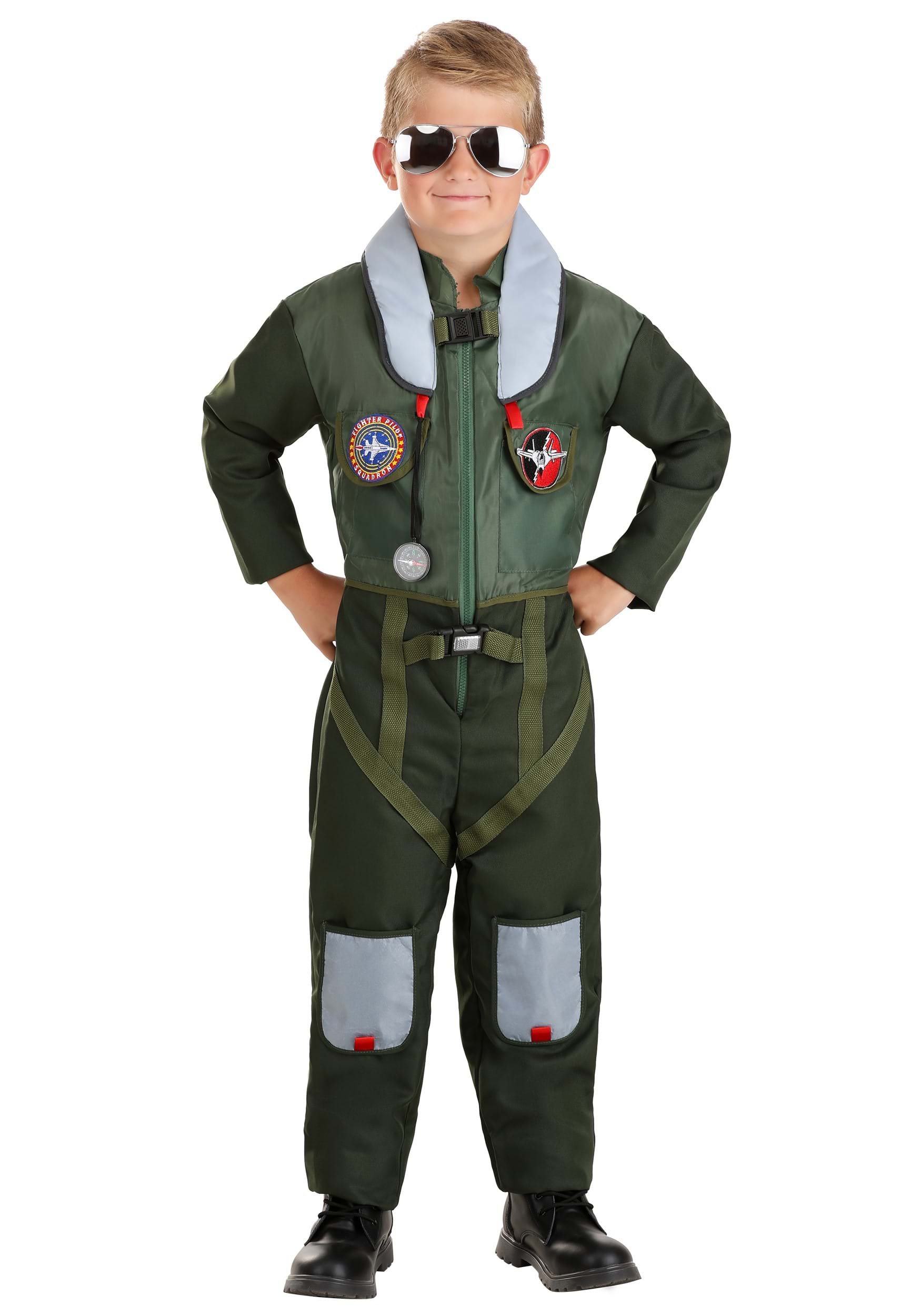 Disfraz de piloto de combate atrevido para niños Multicolor
