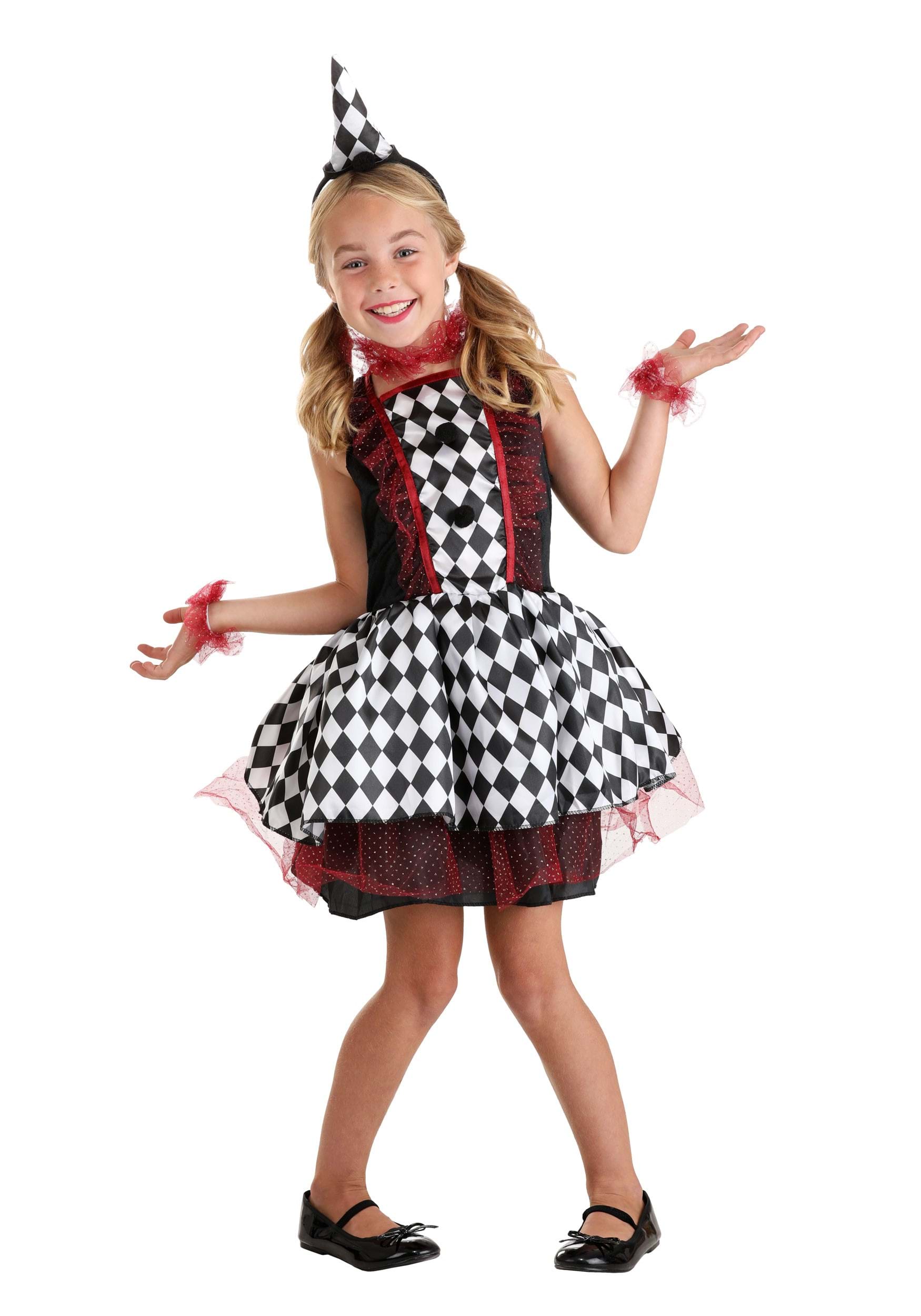 Photos - Fancy Dress Harlequin Jerry Leigh Burgundy  Kid's Costume Black/Red/White 