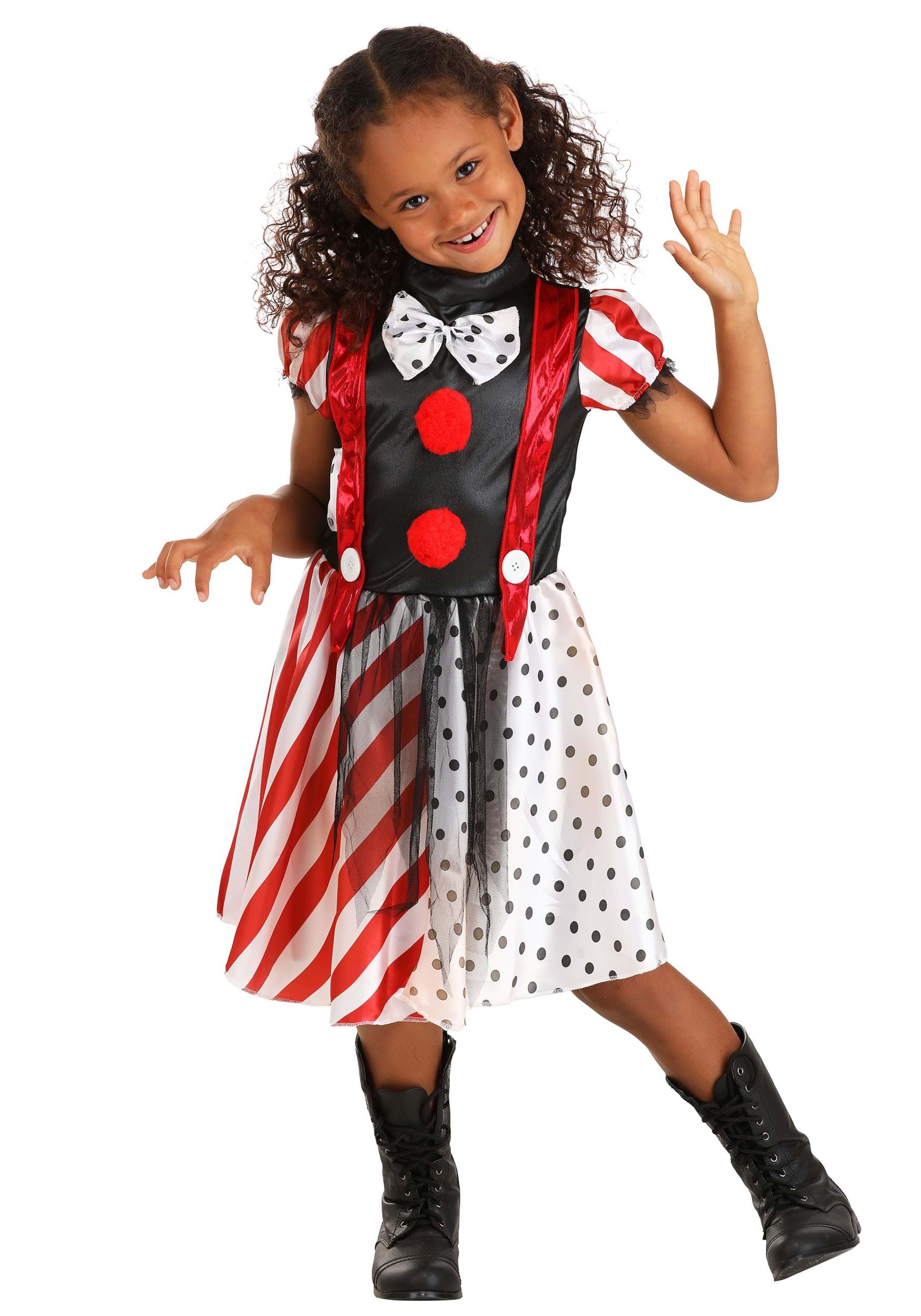 Photos - Fancy Dress Clown Jerry Leigh Dangerous Dotty the  Kids Costume Black/Brown/Red 