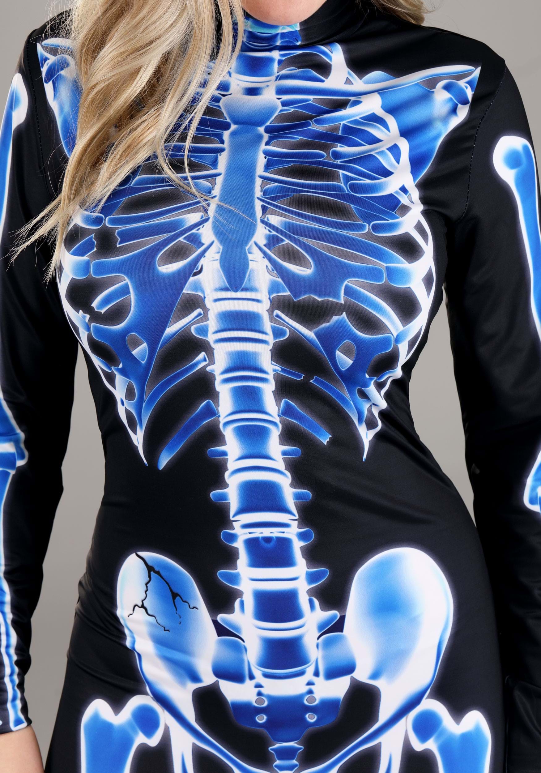 X Ray Skeleton Womens Jumpsuit Costume 4705