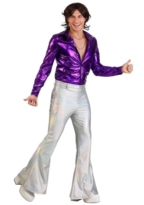 Men's Holographic Plus Size Disco Pants