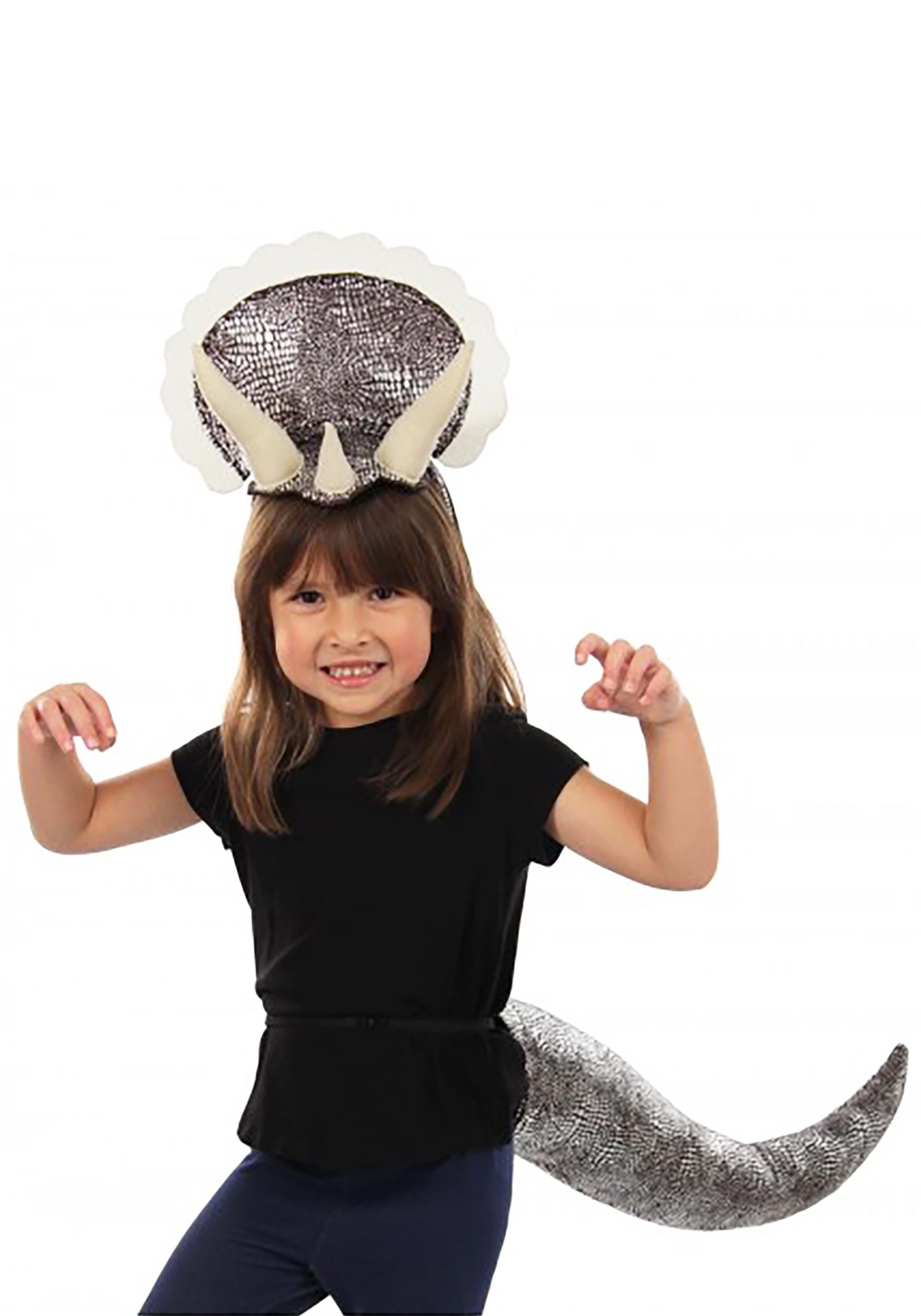 Triceratops Dinosaur Headband Headpiece With Tail Costume Accessory Kit 