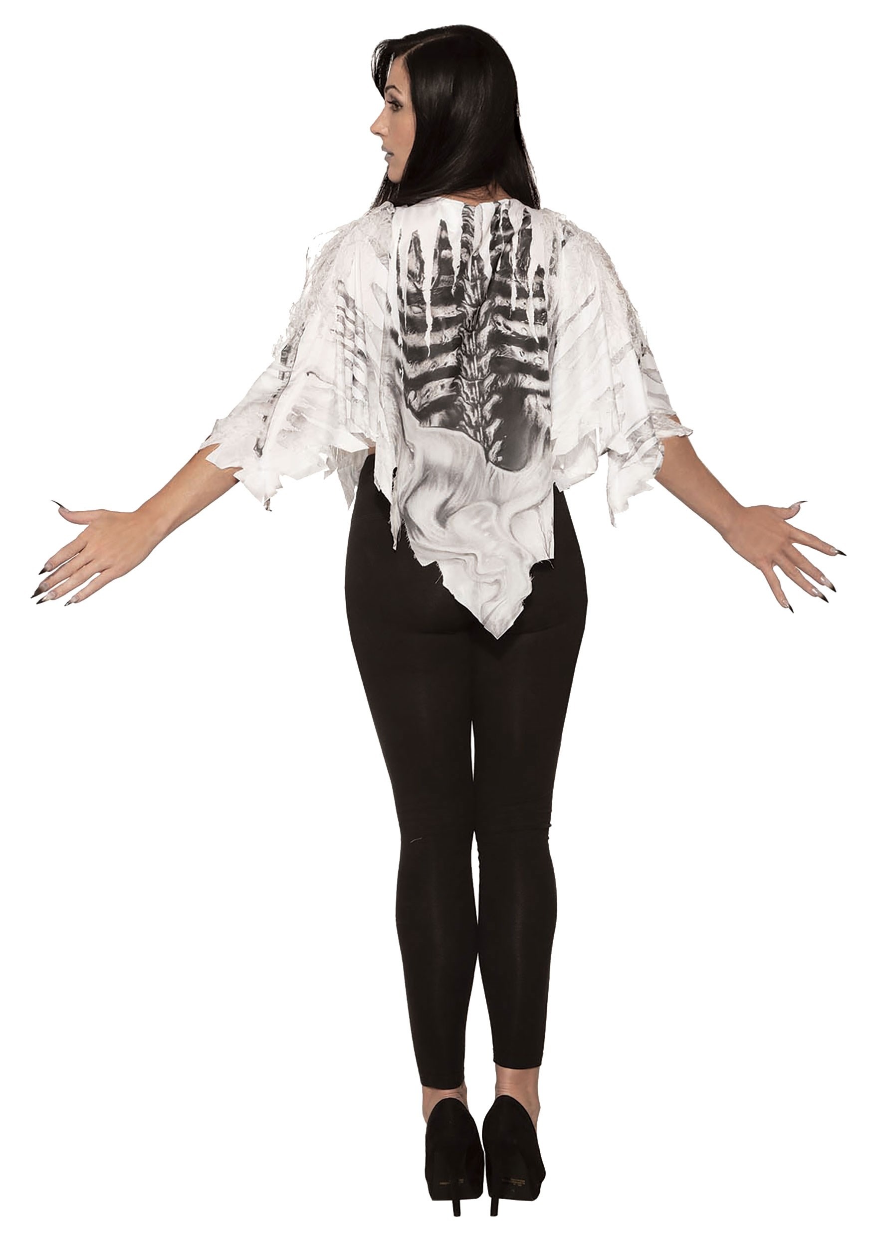 Tattered Skeleton Women's Poncho Costume