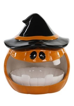 Ceramic Pumpkin w/ Teeth Bowls Halloween Decoration