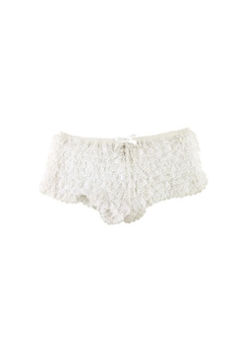 Sexy White Ruffle Tanga Panties