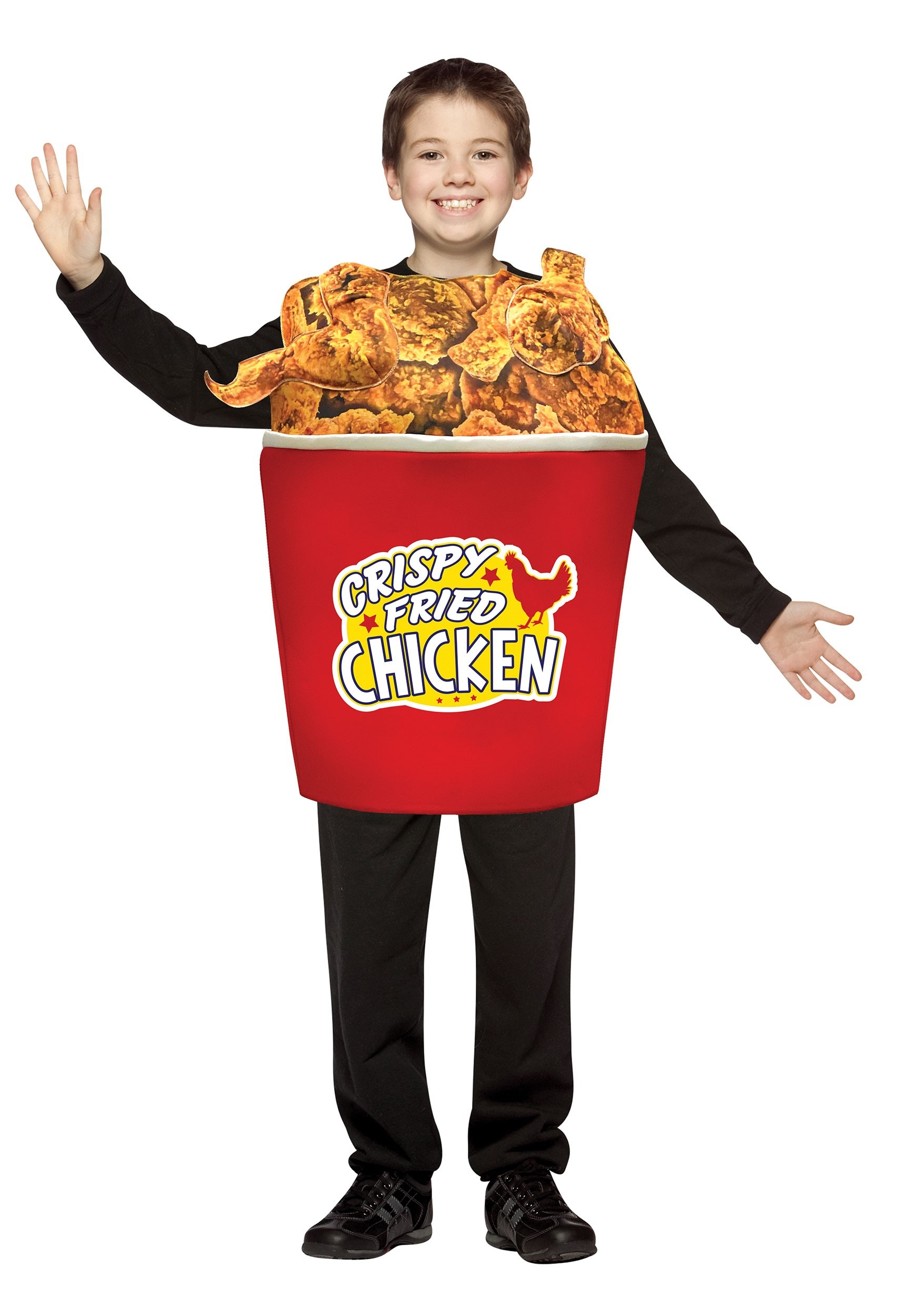 Cubo de disfraz de pollo frito para niños Multicolor