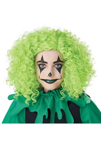 Corkscrew Clown Green Curls Wig