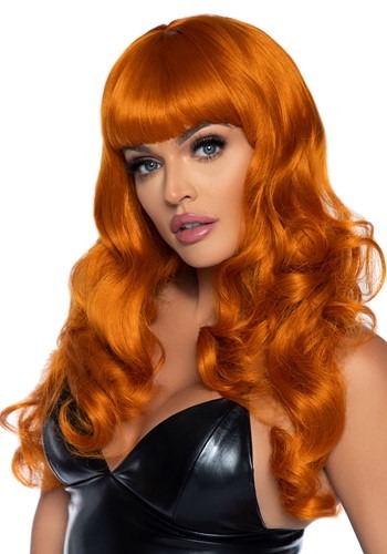 24" Long Wavy Bang Ginger/Orange Wig