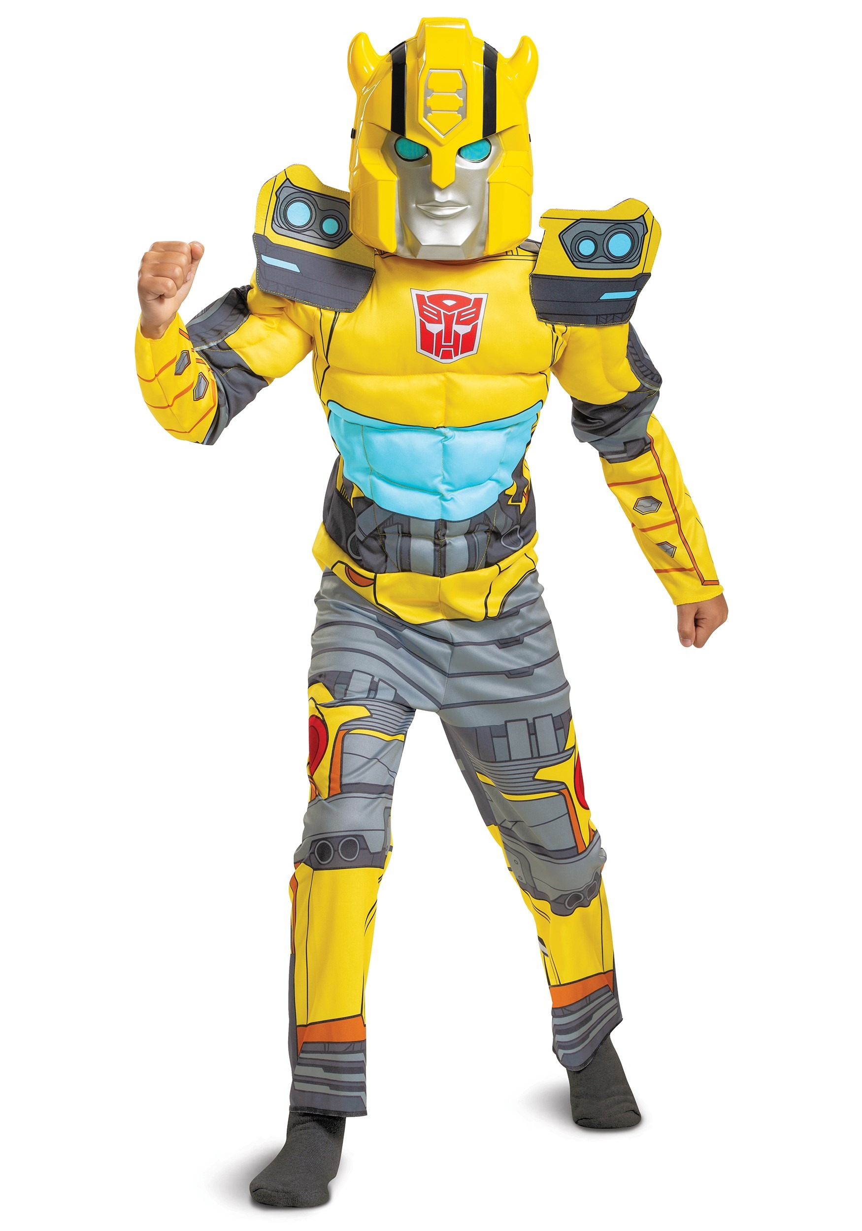 Photos - Fancy Dress Disguise Transformers Muscle Bumblebee Child Costume Gray/Red/Yell