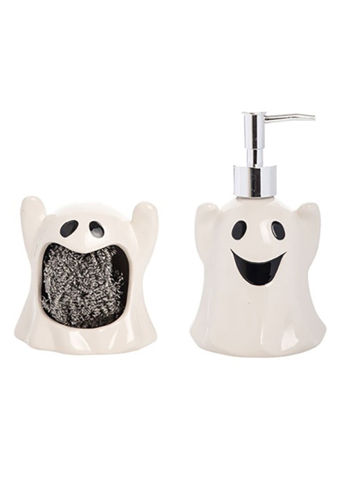Ghost Sponge Holder/Soap Dispenser Set