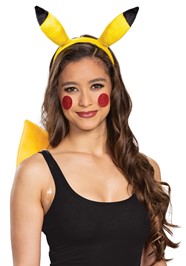 Pikachu Adult Costume Accessory Kit NEW Pokemon Headpiece Tail One Size