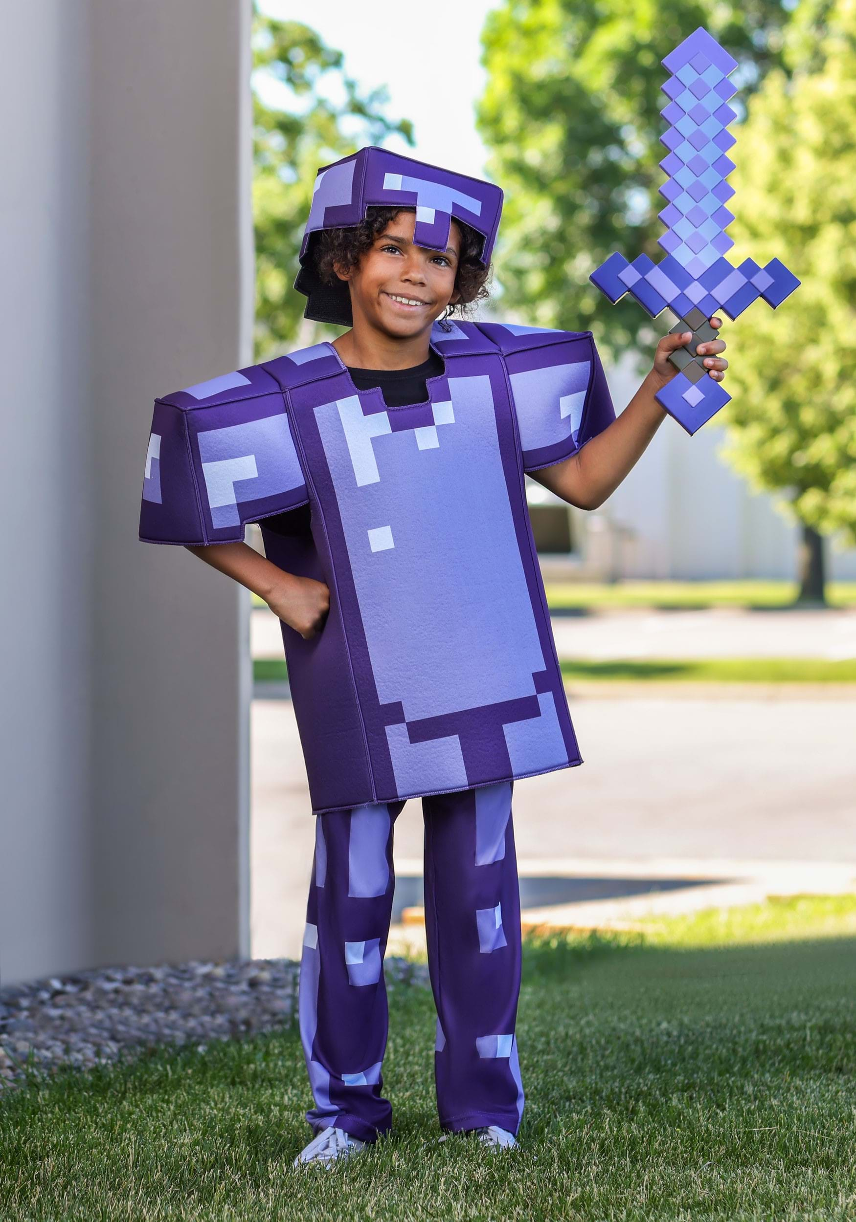  Disguise Minecraft Toy Weapon, Enchanted Purple Sword Costume  Accessory, Plastic Video Game Inspired Toy Replica, Purple, 20.25 Inch  Length : Clothing, Shoes & Jewelry