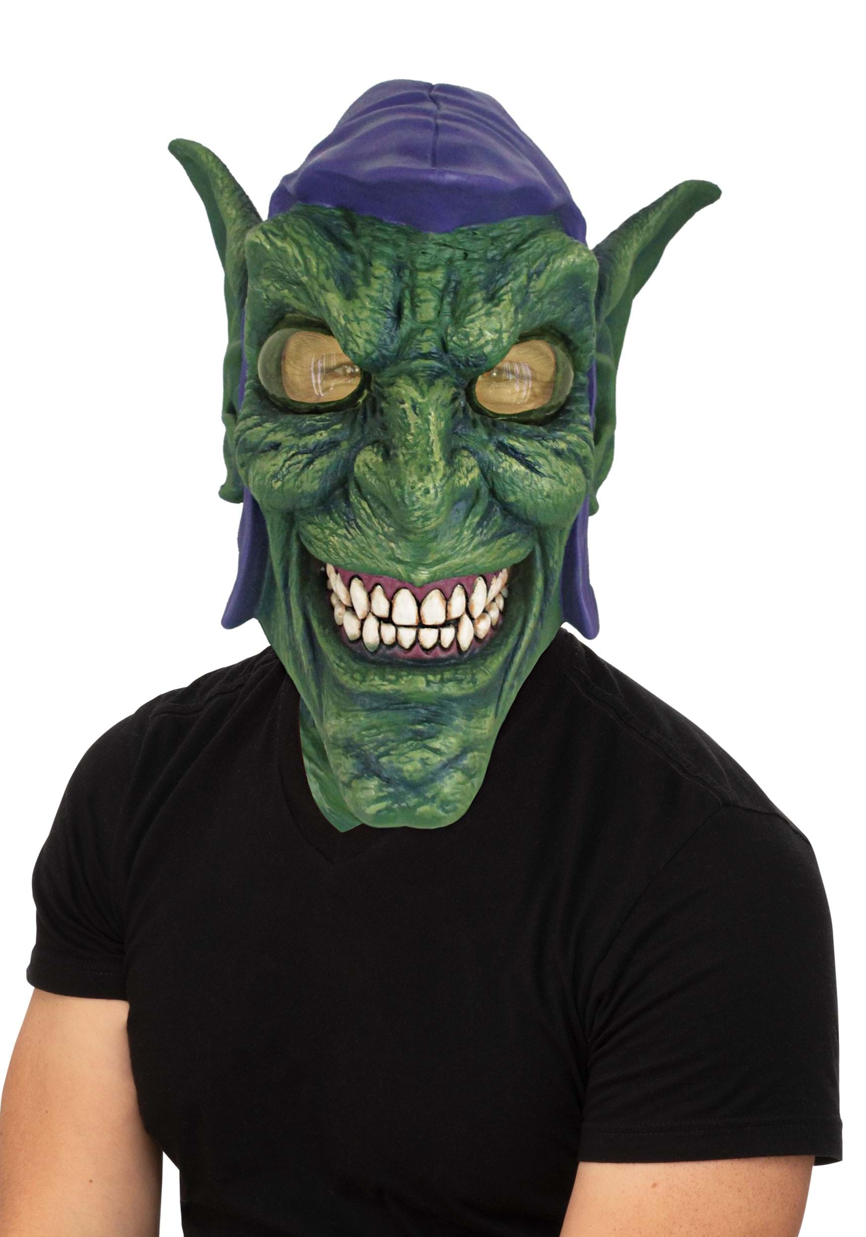 Green Goblin costume Mask Latex Full Face Spiderman Cosplay Party Accessories Ne 