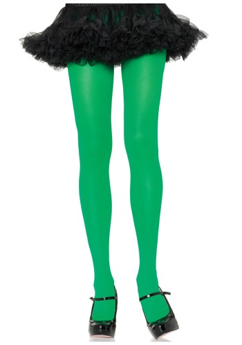 Kelly Green Nylon Tights for Women