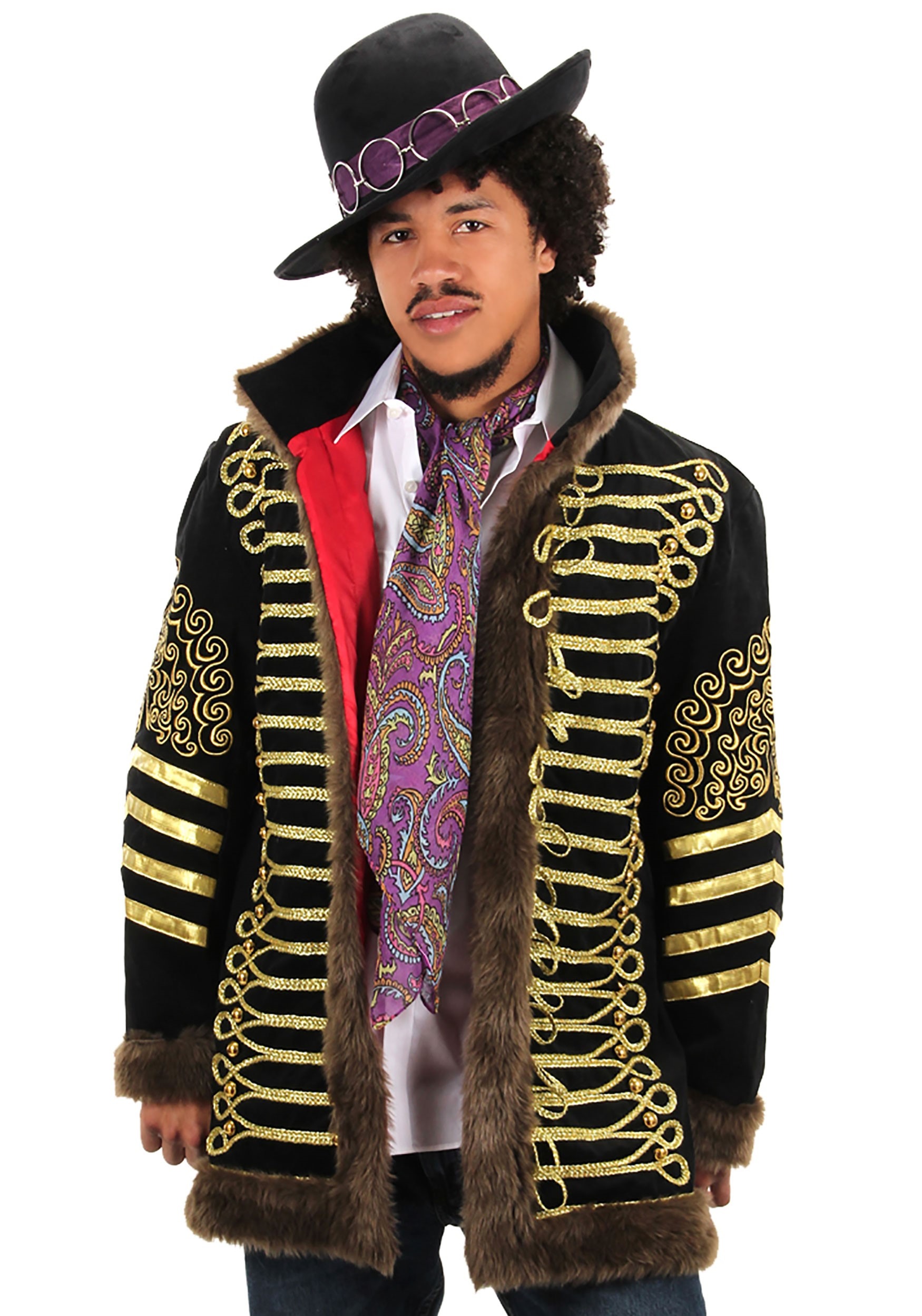 Jimi Hendrix Deluxe Jacket Costume For Men , Jimi Hendrix Costume