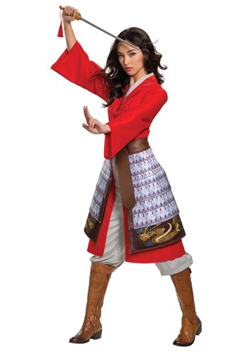 Mulan Womens Deluxe Hero Red Costume