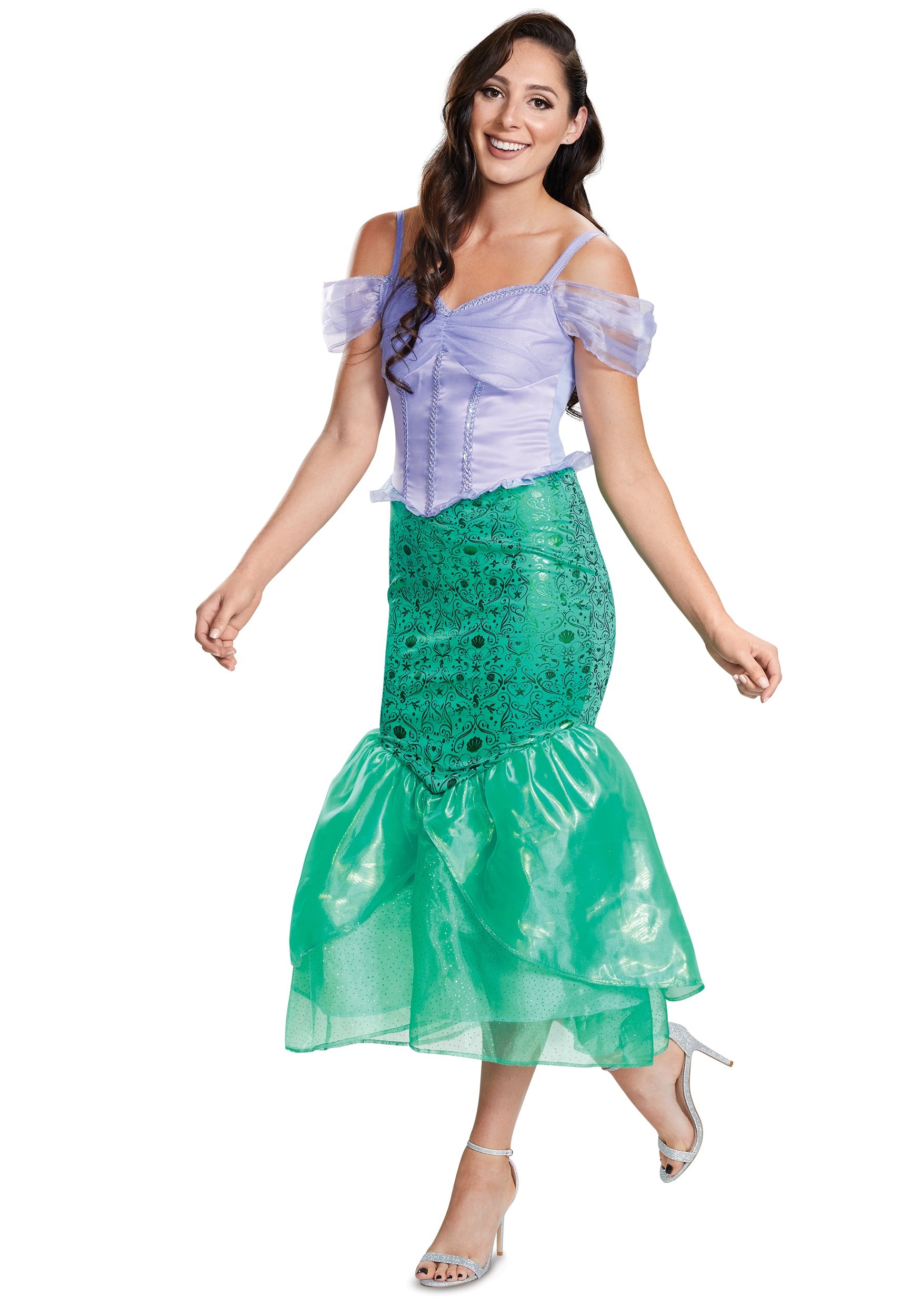 El disfraz de Little Mermaid Adult Deluxe Ariel Multicolor