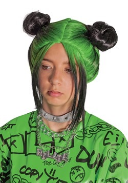 Billie Eilish Child's Green Double Bun Wig