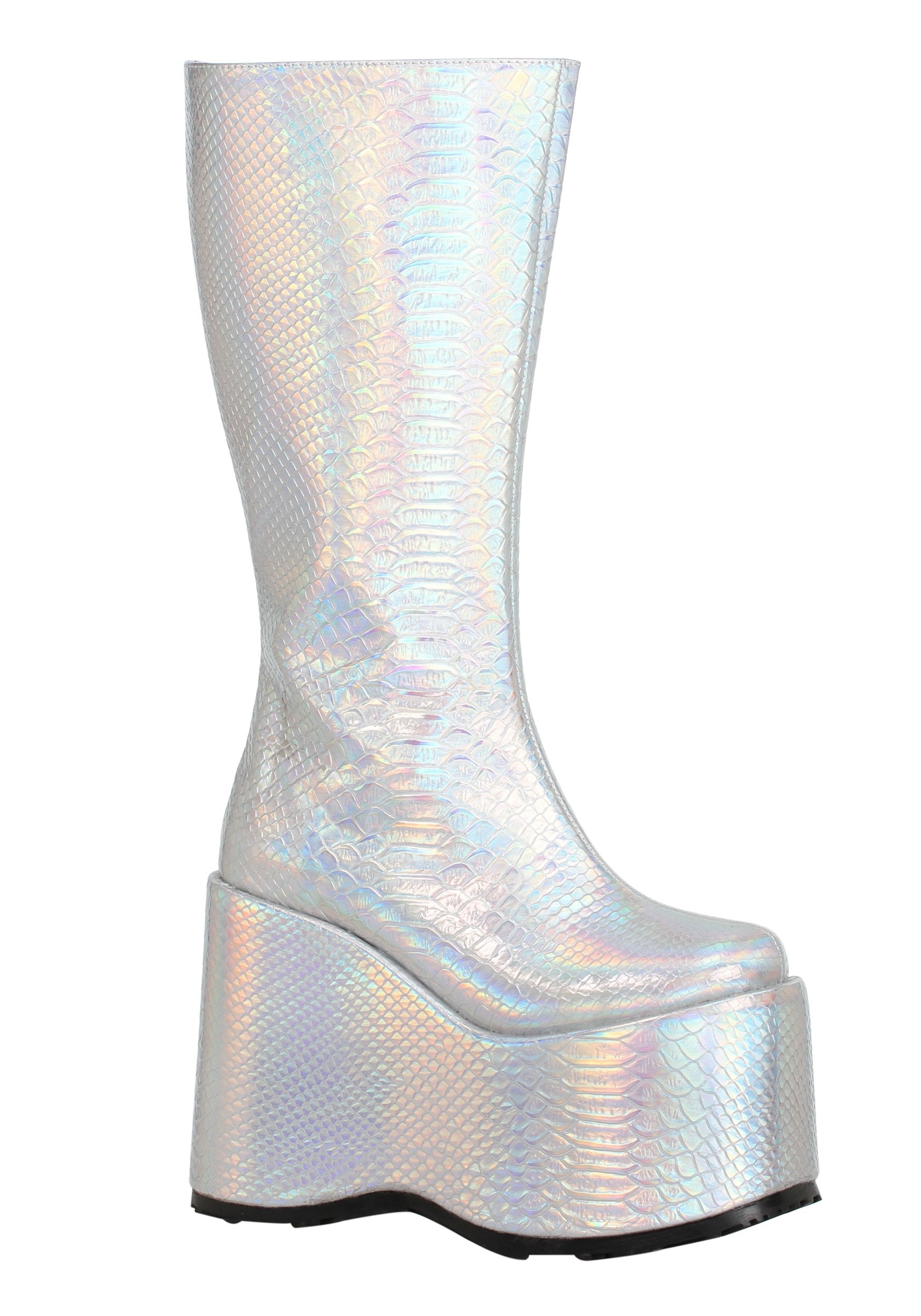 Botas galácticas holográficas de plata femenina Multicolor