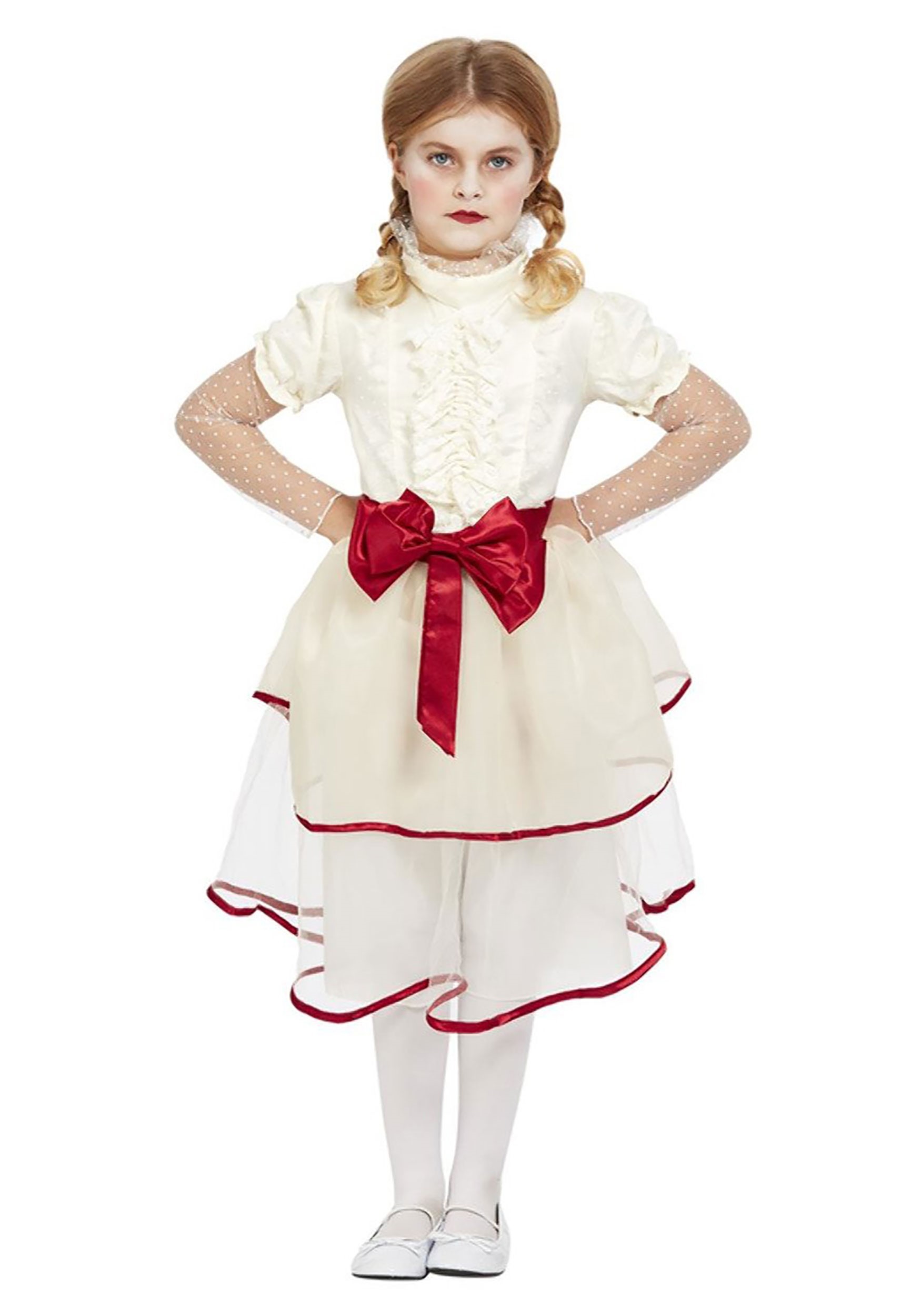 Halloween Bloody Creepy Doll Costume Ivory Ubicaciondepersonascdmx